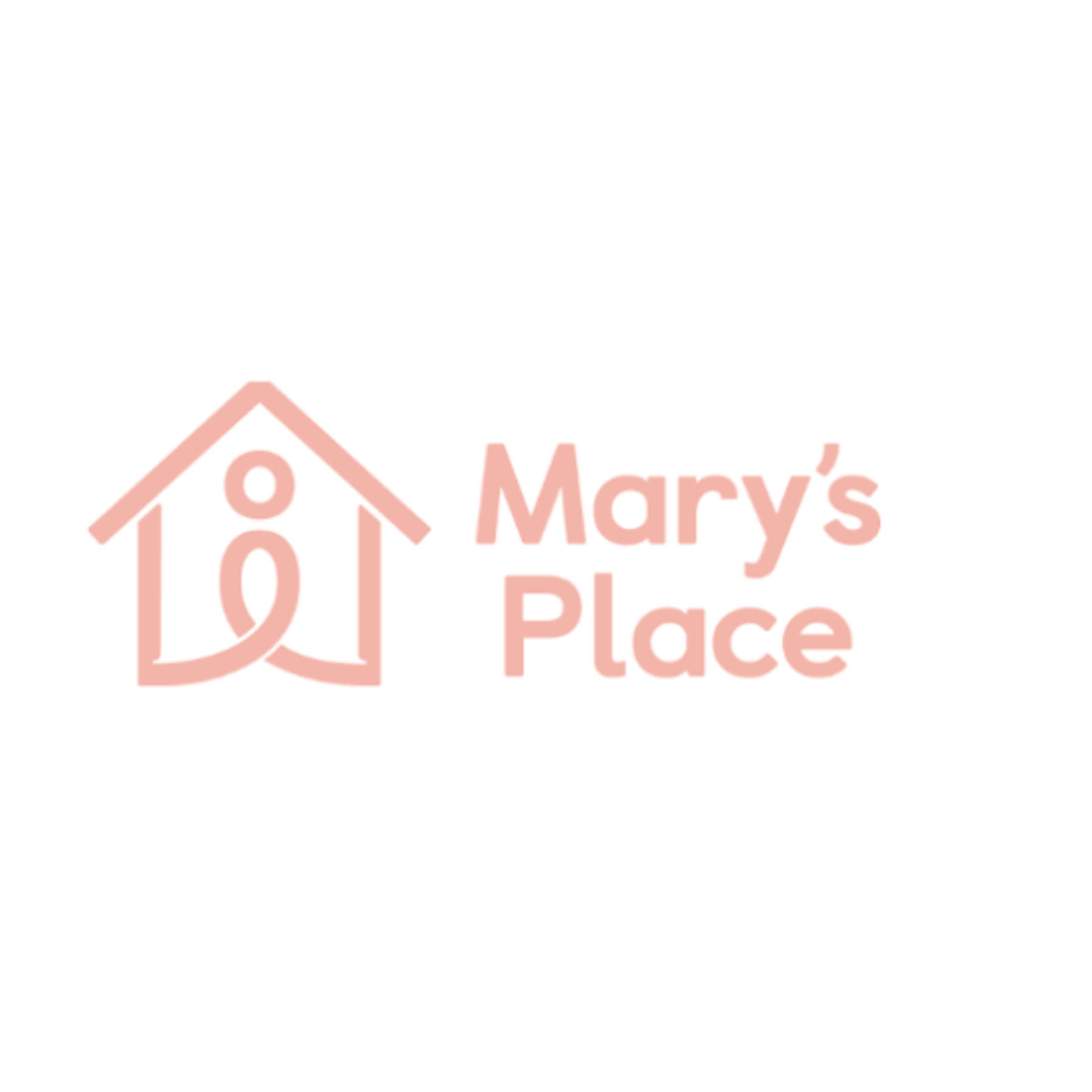 Logo with the words Mary's Place and an image of a house with a person inside