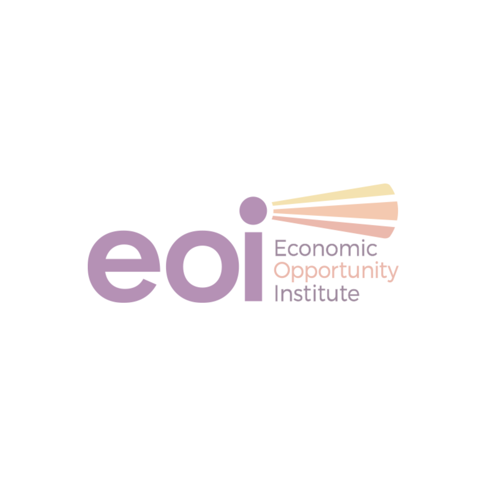 Logo with the acronym EOI and the words Economic Opportunity Institute beside.