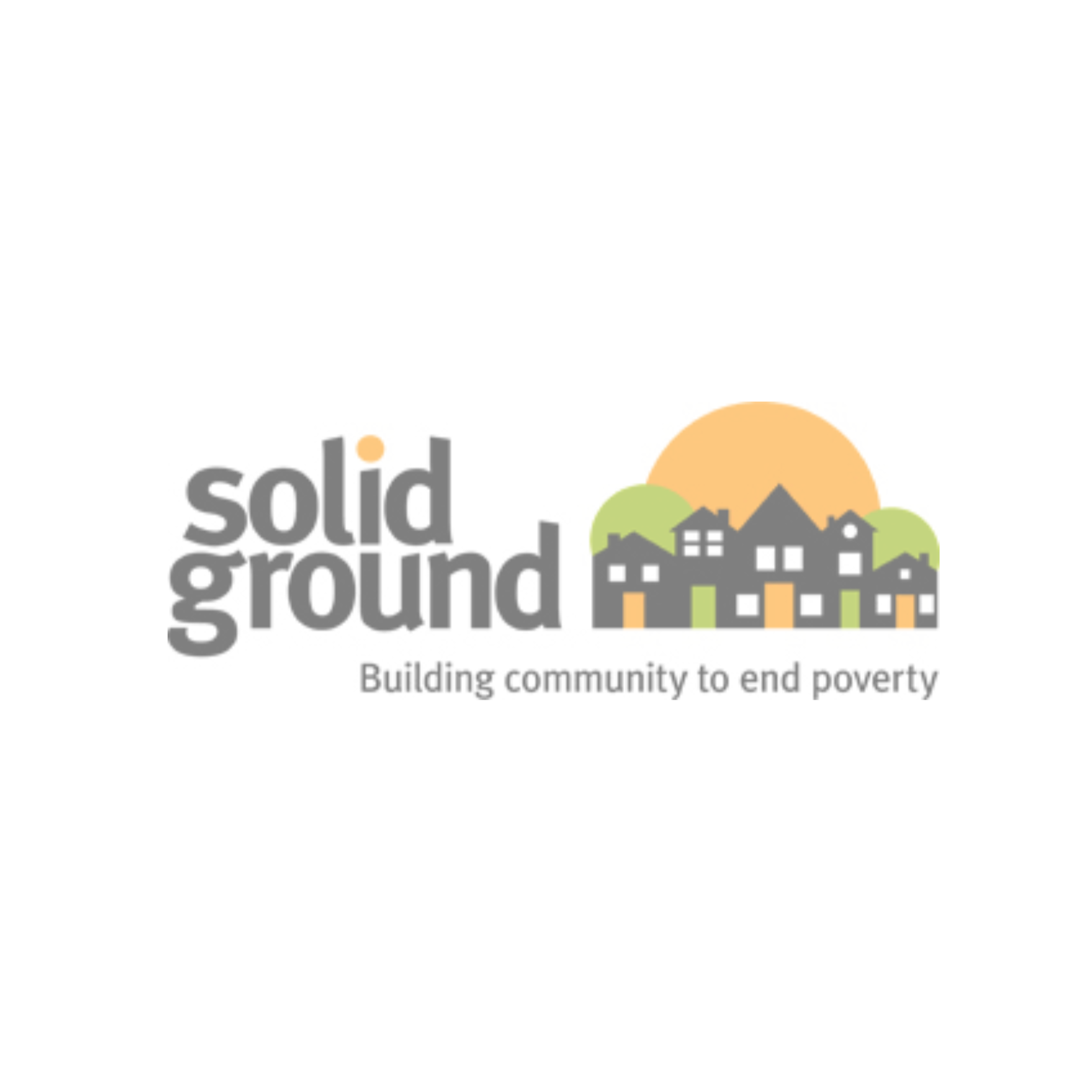 Logo with the words Solid Ground and an image of a neighborhood