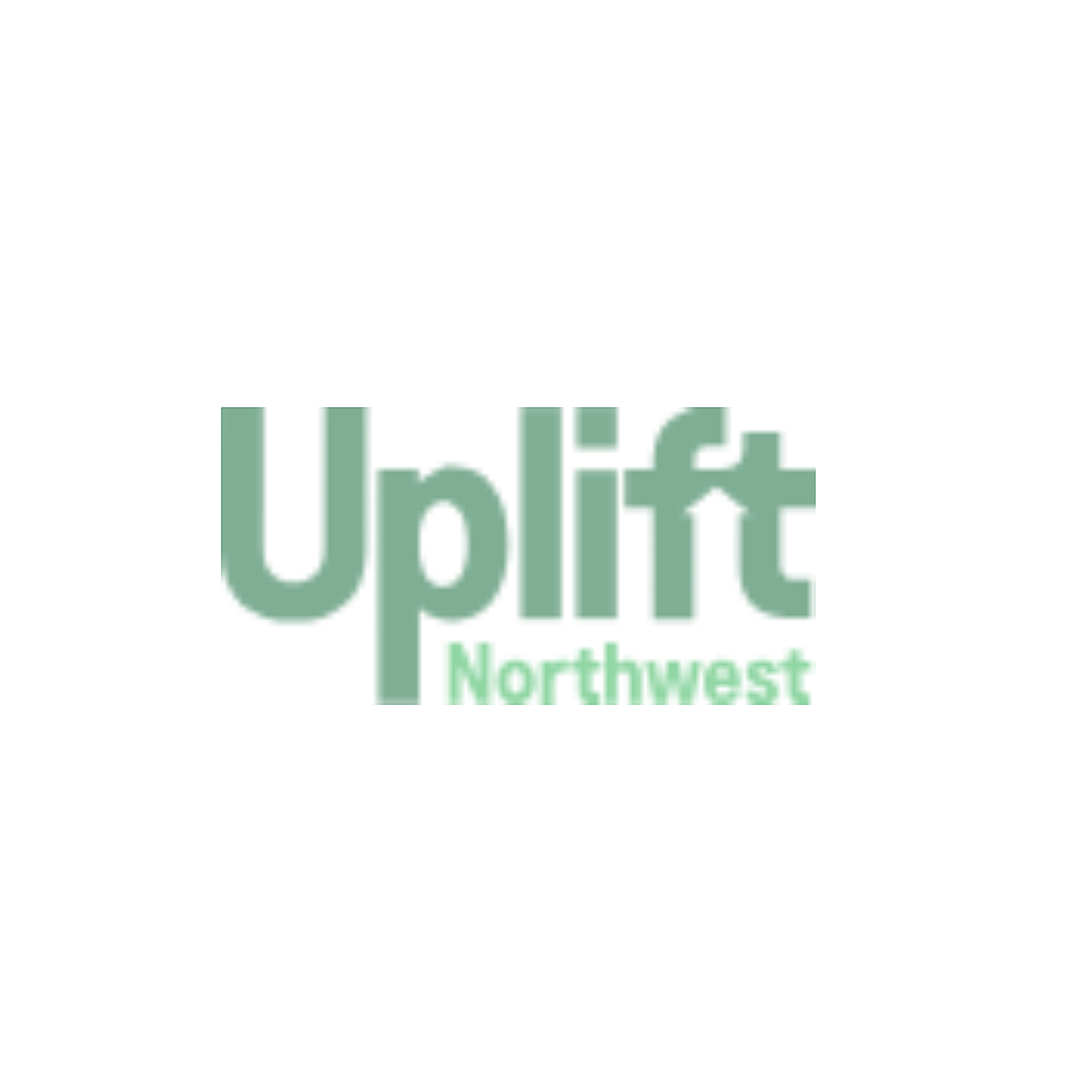 Uplift Northwest text in two shades of green