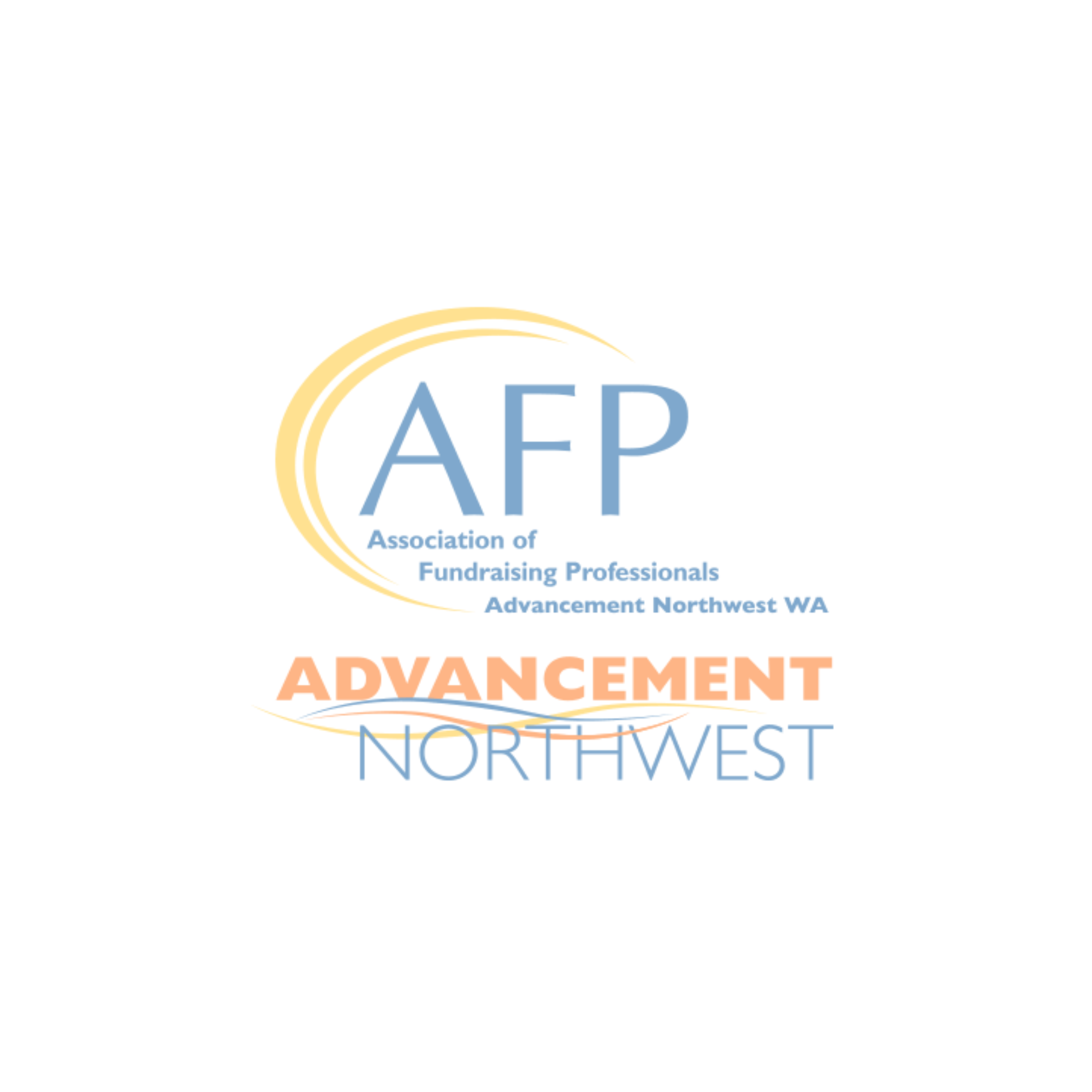 Logo with the words AFP Advancement Northwest Association of Fundraising Professionals 
