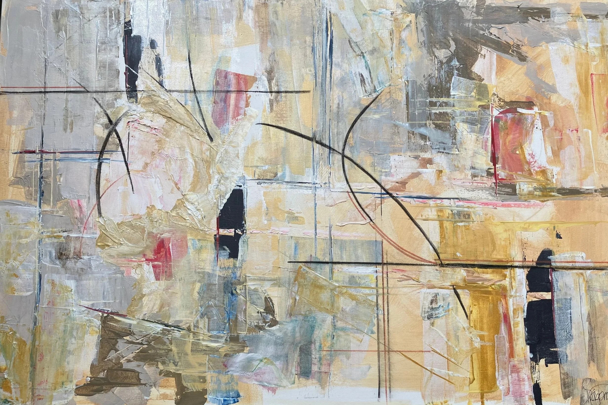 FOR SALE | Take Five | Acrylic on canvas | Tray framed | 2026 | 97 x 67 cm 
