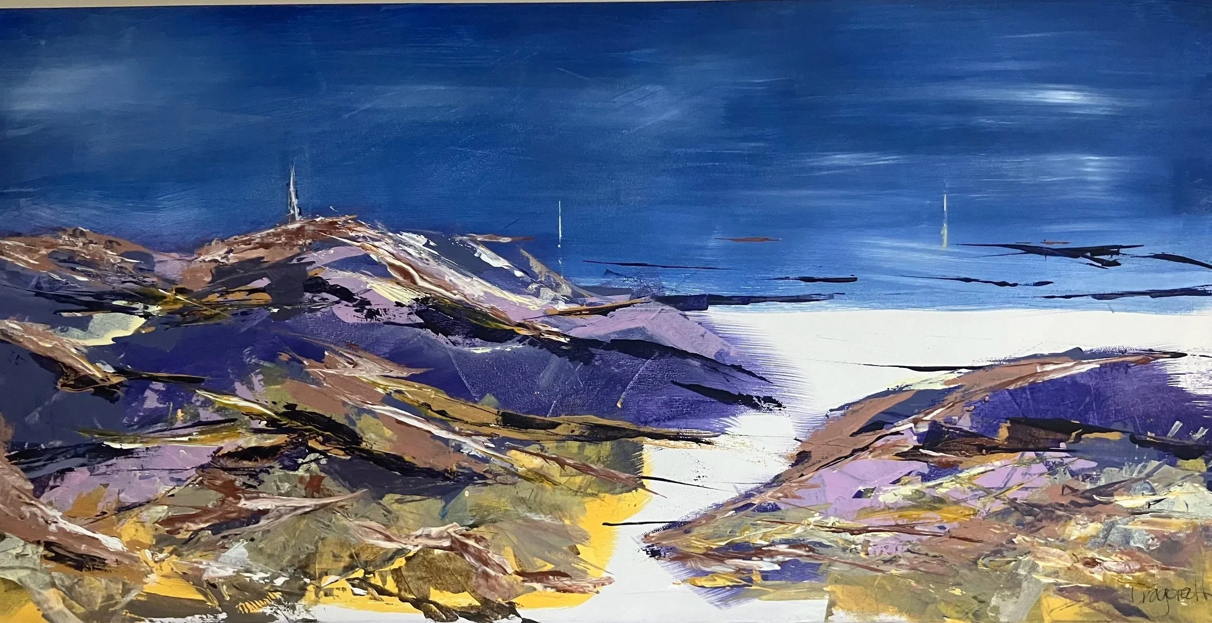 SOLD | Quiet Cove | Unframed | Acrylic on canvas | 1m x 50cm 