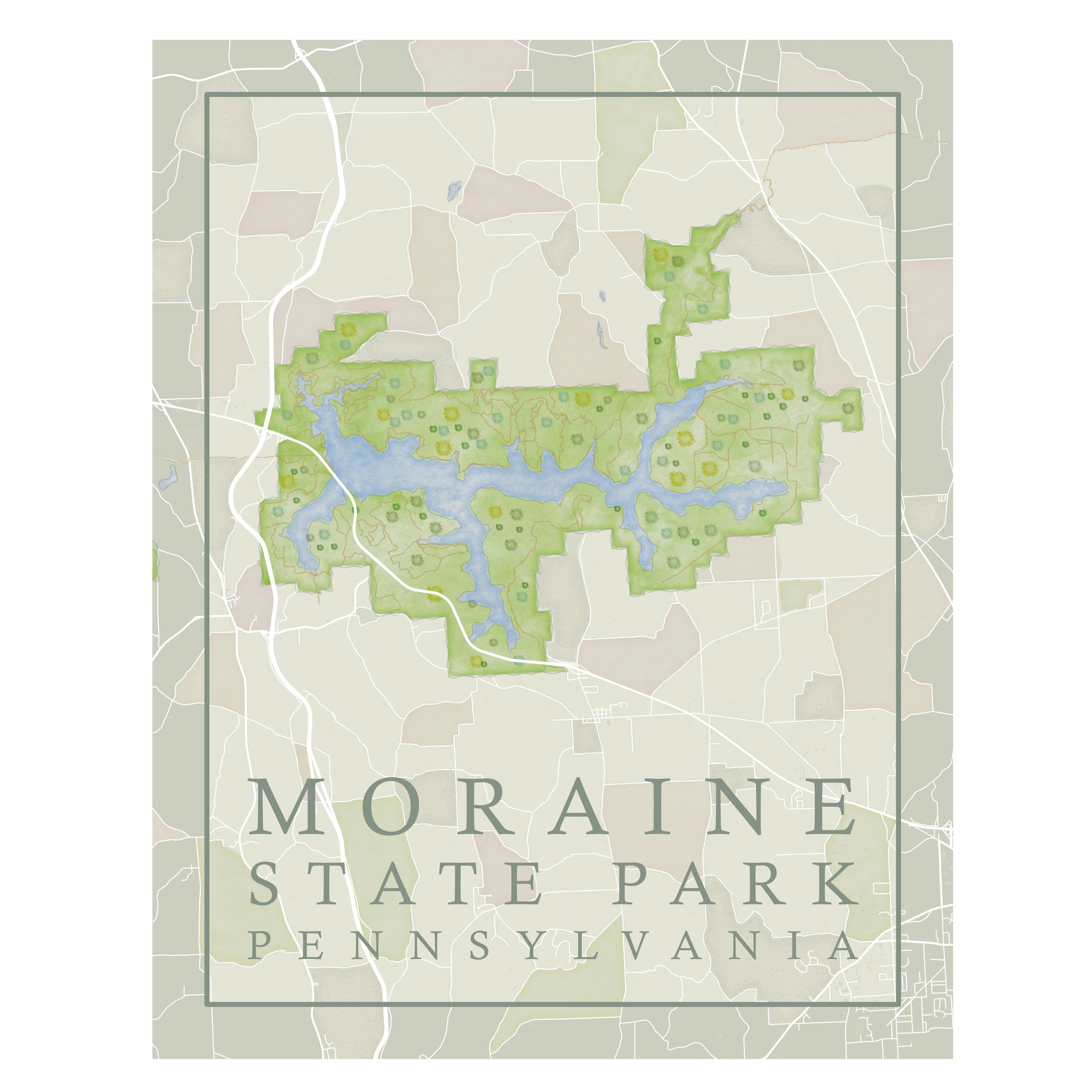 Prints (Watercolor, Moraine) - 11x14