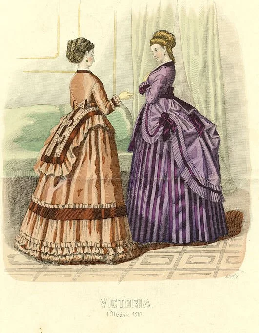 Example of 1870s women's fashion