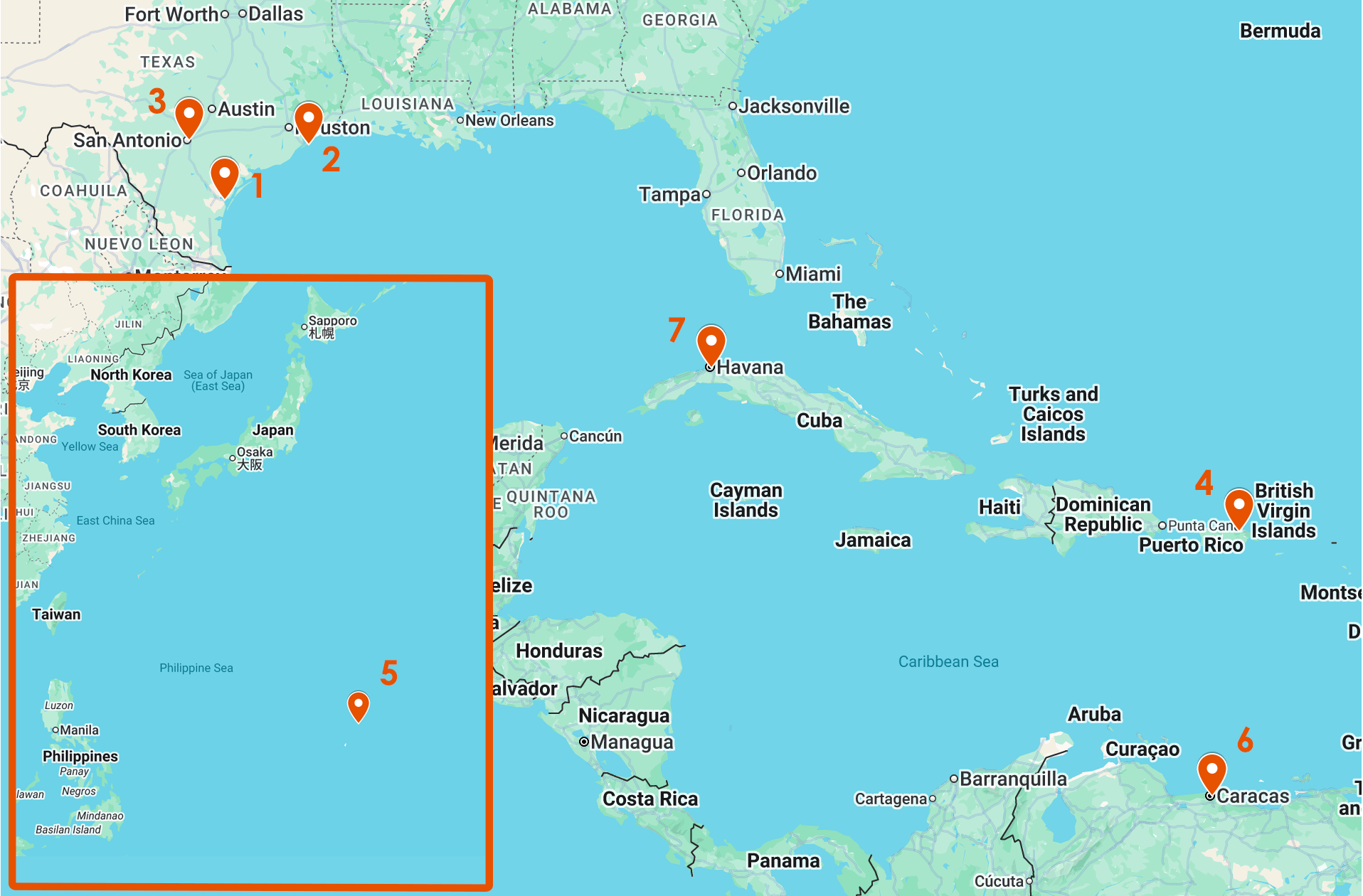 Map of locations in the story.