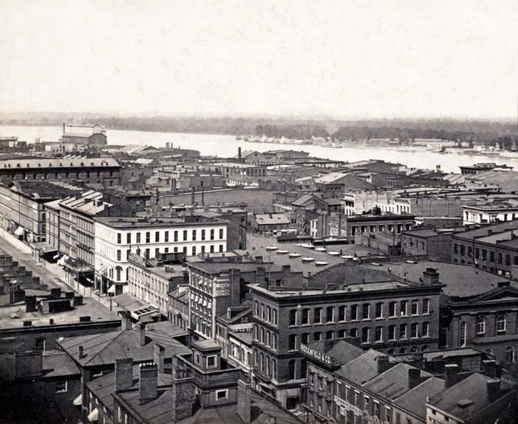 Black and white photo of St Louis