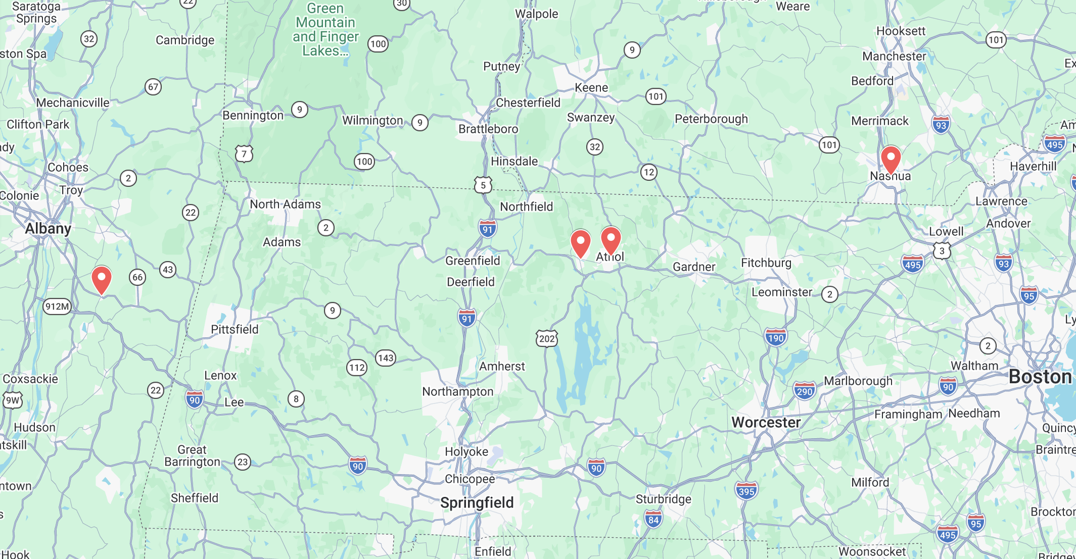 Map showing locations in the story