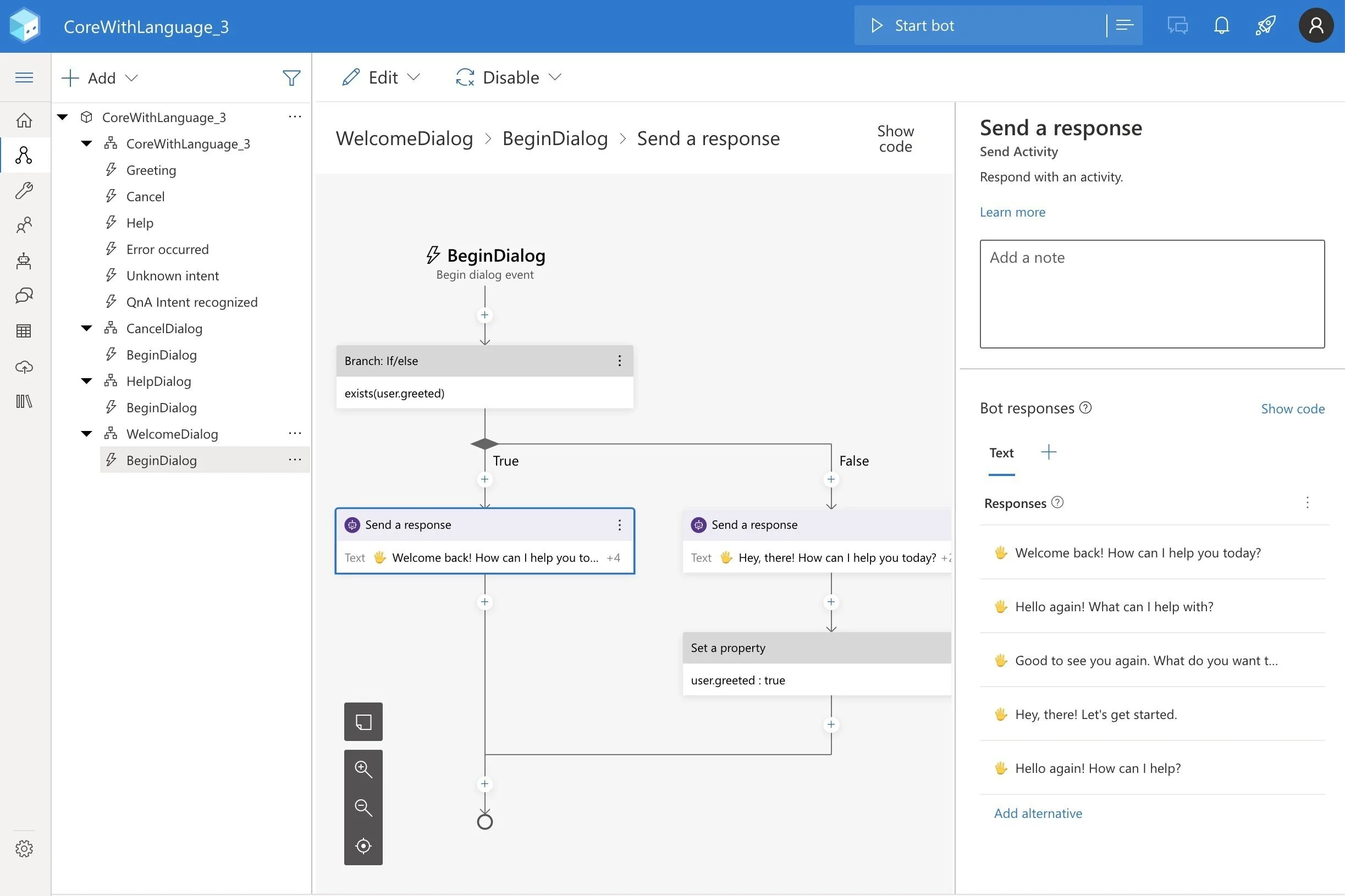 Authoring canvas