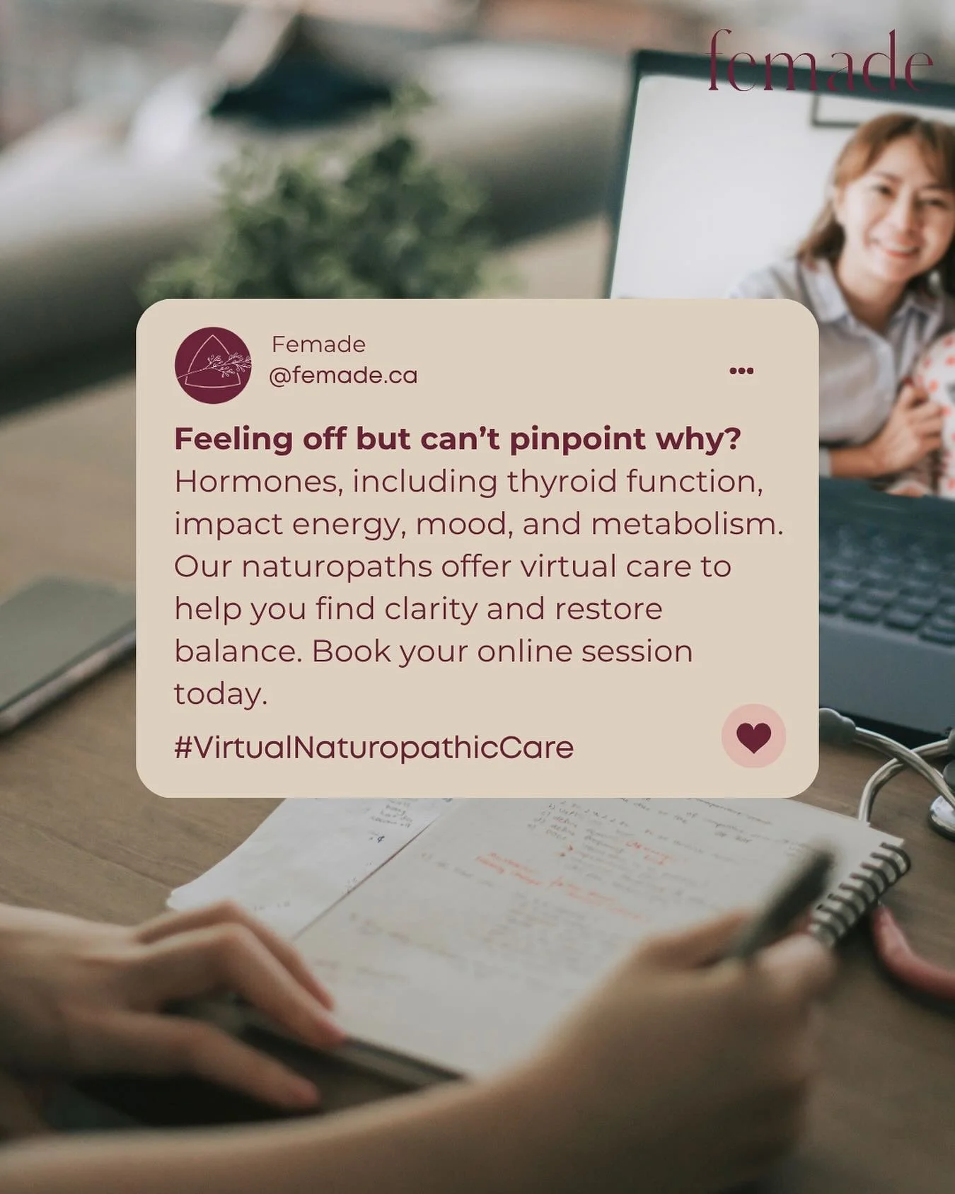 Our naturopaths offer virtual care designed to help you get to the root of what&rsquo;s throwing you off and support you in feeling like yourself again. With personalized guidance and holistic approaches, Dr. Amira Abdelaziz and Dr. Shelley Burns are