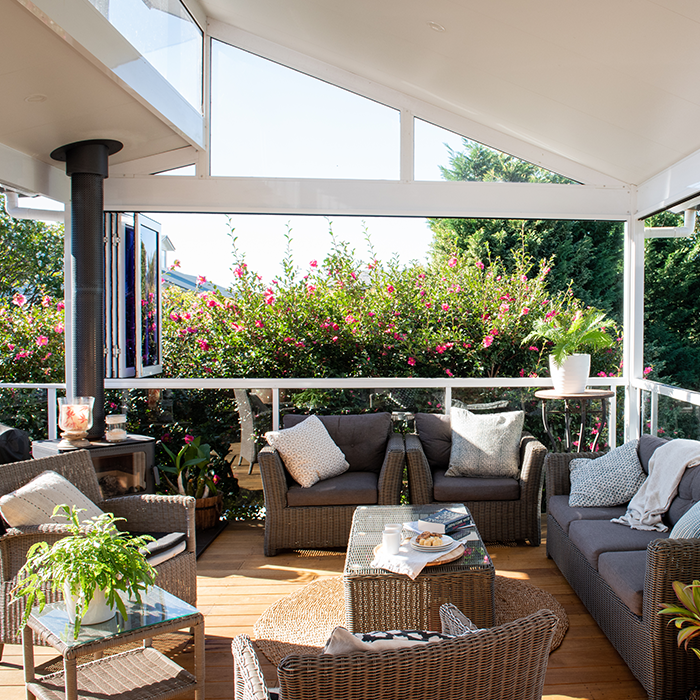 Interior of new outdoor room