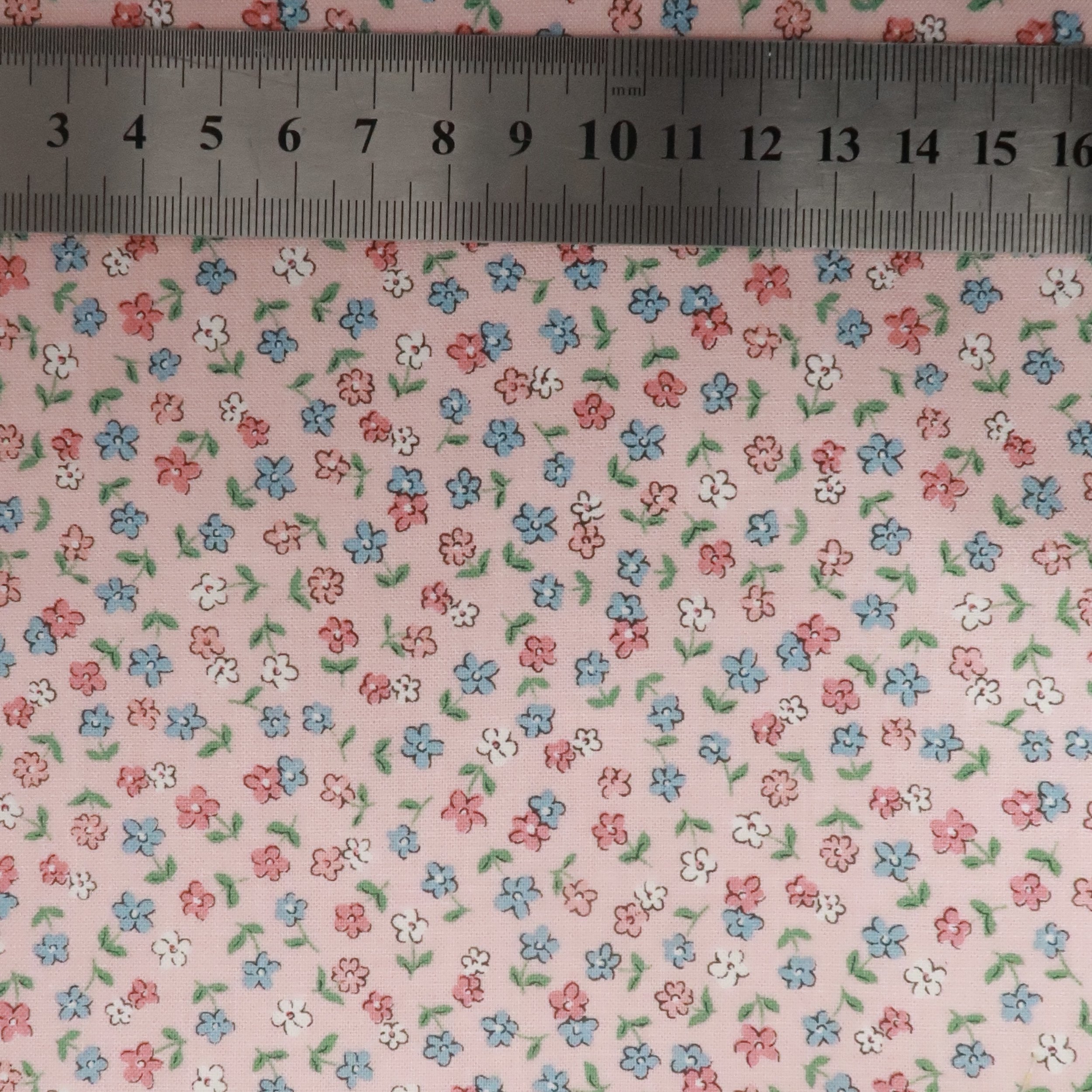 Vintage 1930s floral on pink fabric