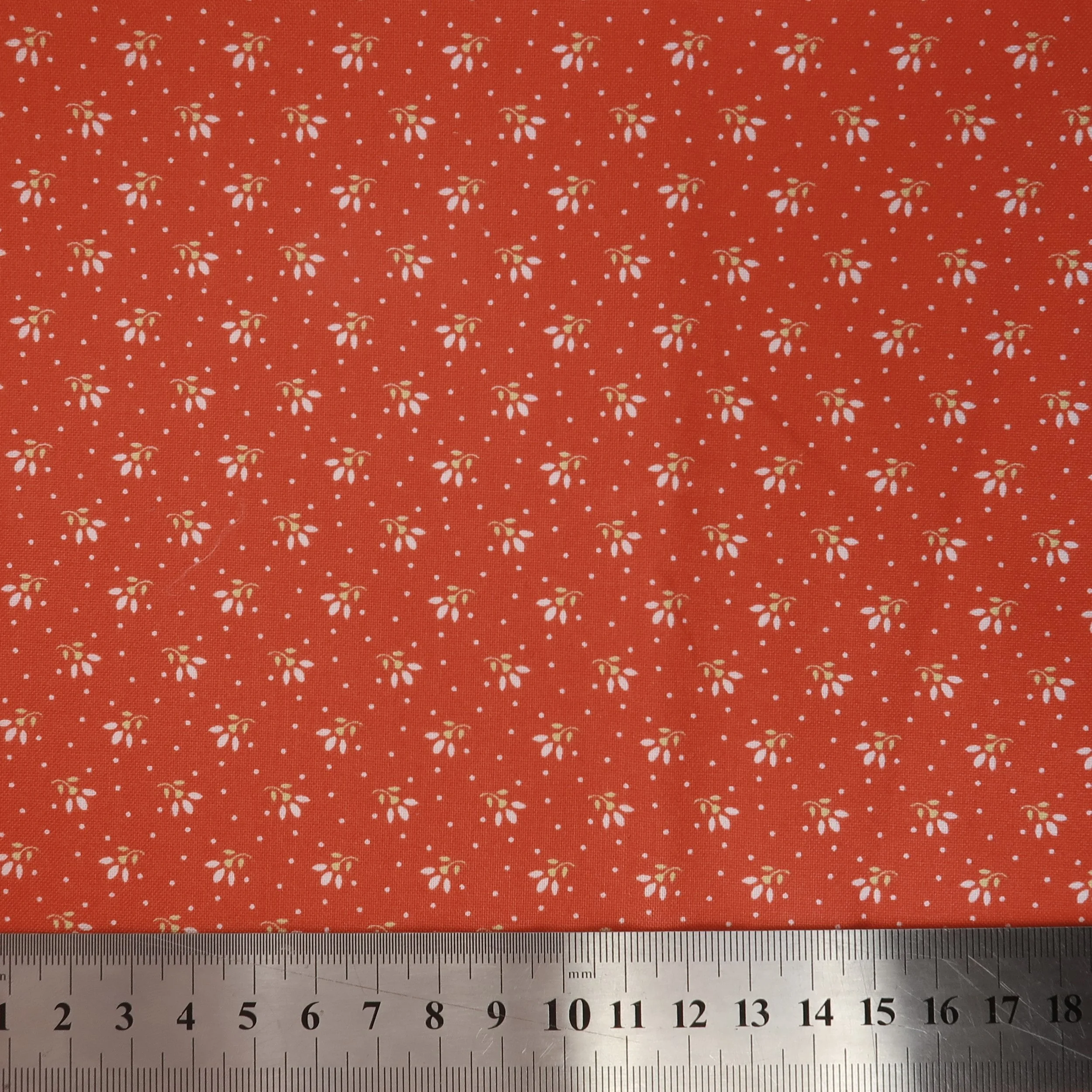 Red floral and spot fabric