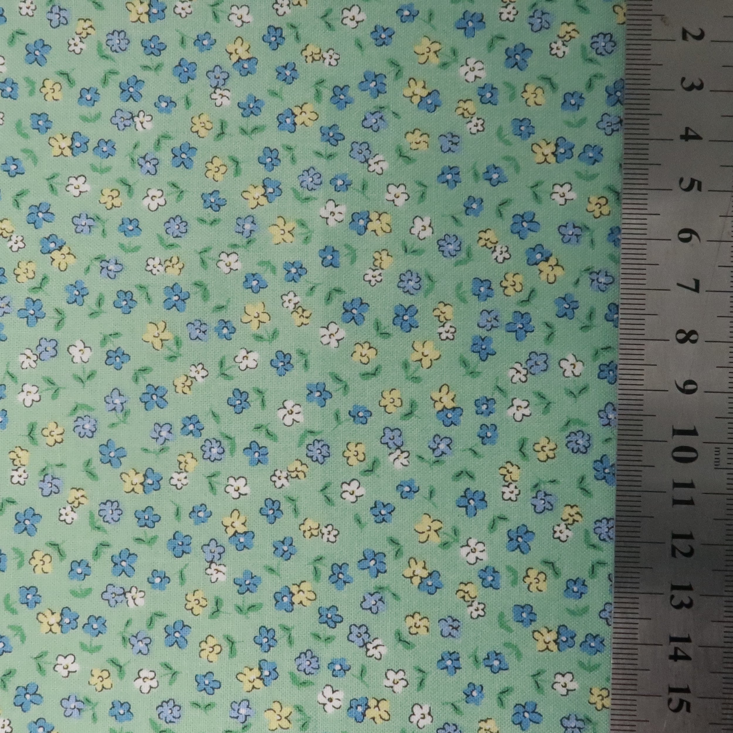 Vintage 1930s floral on mint fabric