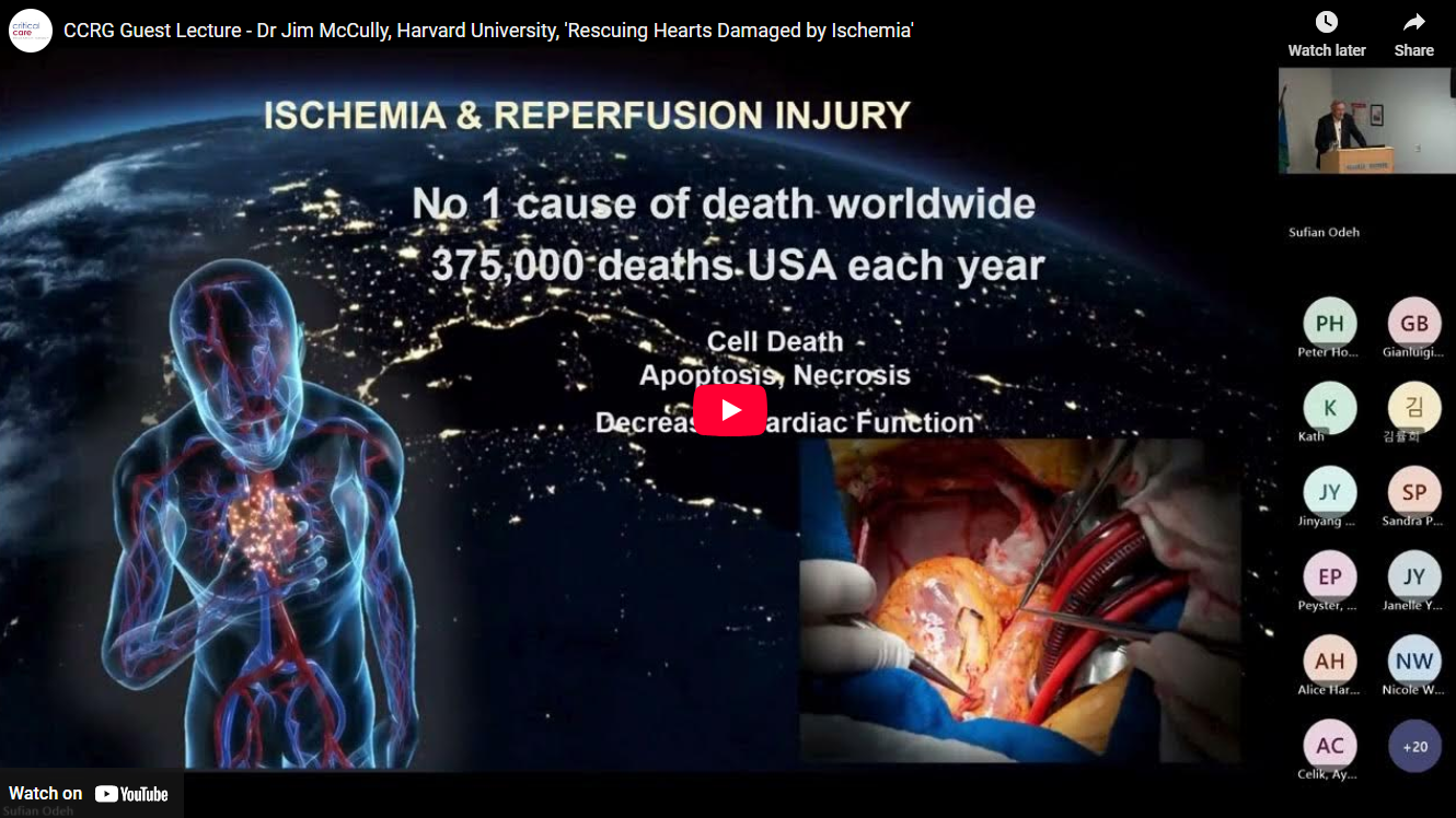Rescuing Hearts Damaged by Ischemia - Guest Lecture by Dr Jim McCully