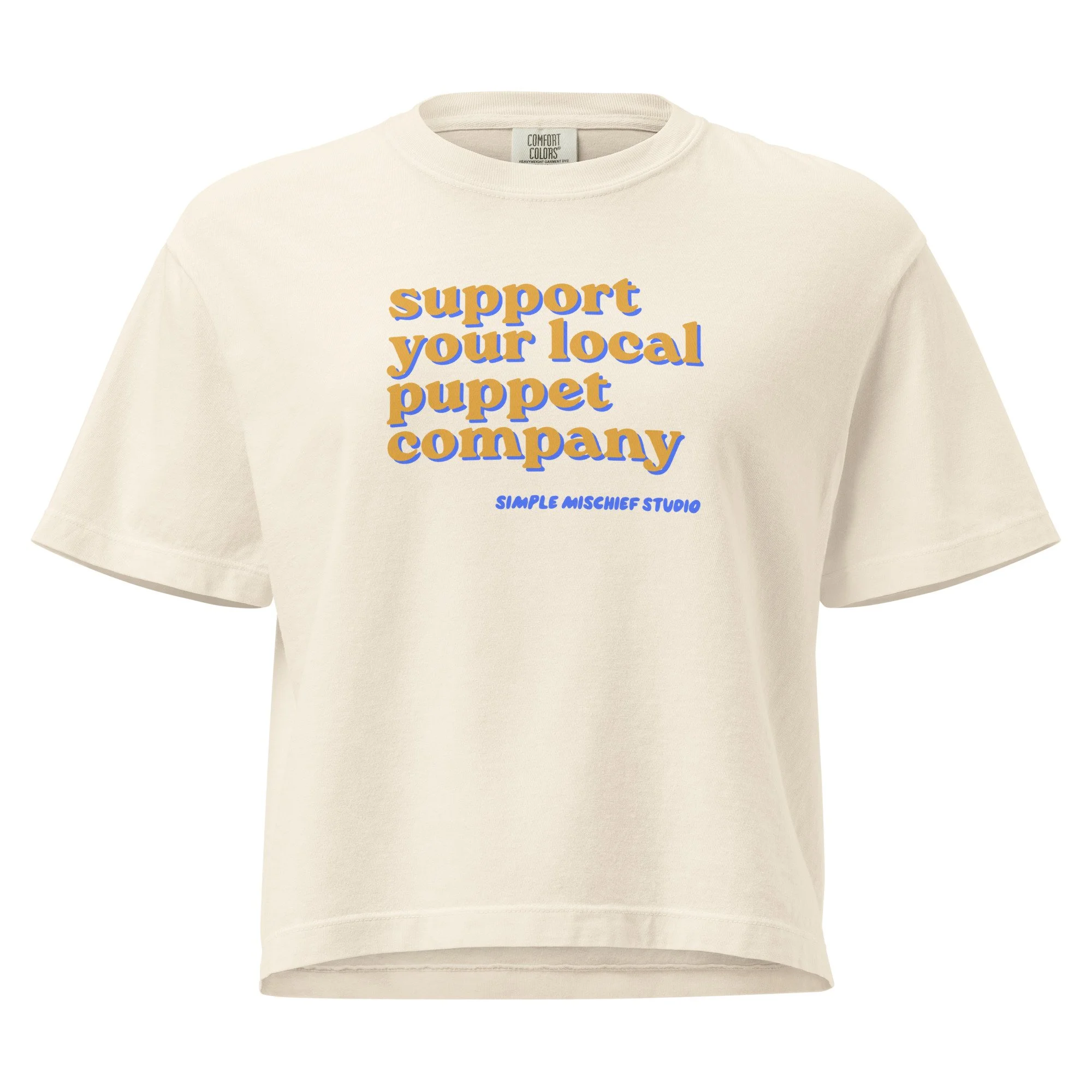 Support your local puppet company - boxy tee