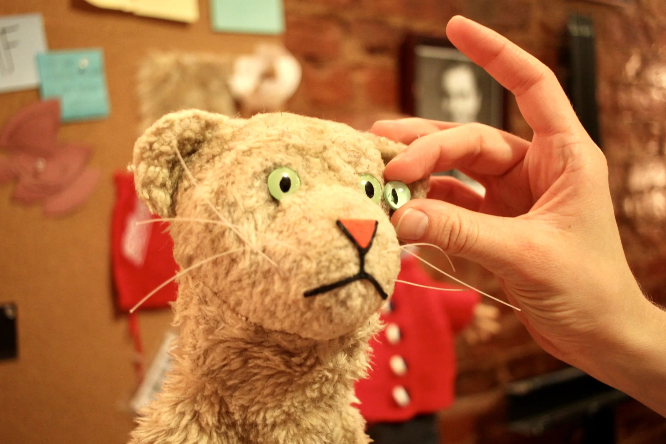 Behind-the-scenes shot of Simple Mischief Studio building Daniel Tiger puppet for the film "A Beautiful Day in the Neighborhood."
