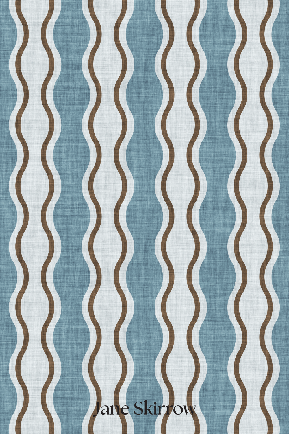 Wavy-ticking-stripe-blue-brown