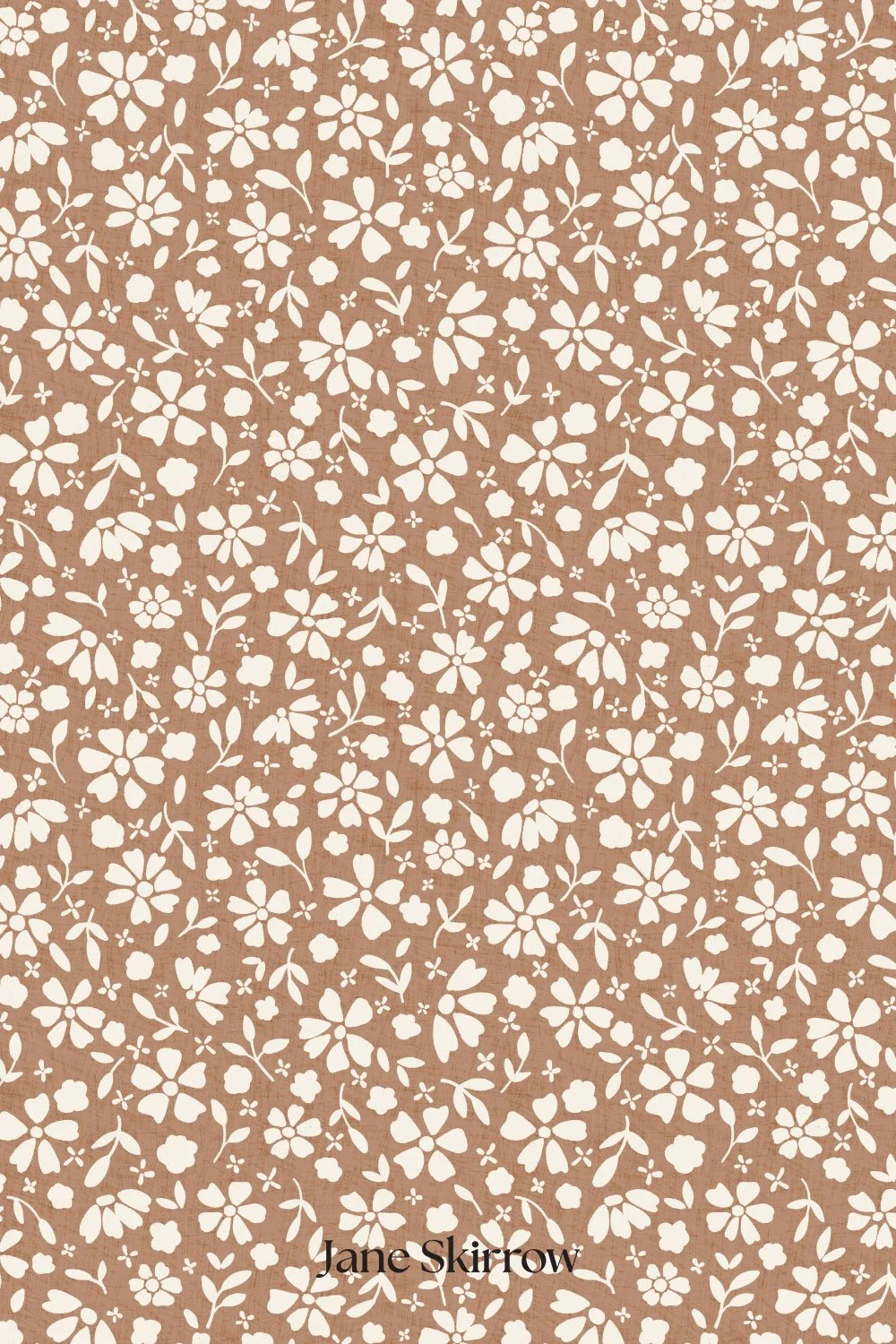 Playful-tossed-ditsty-floral-two-toned-copper-silhouette