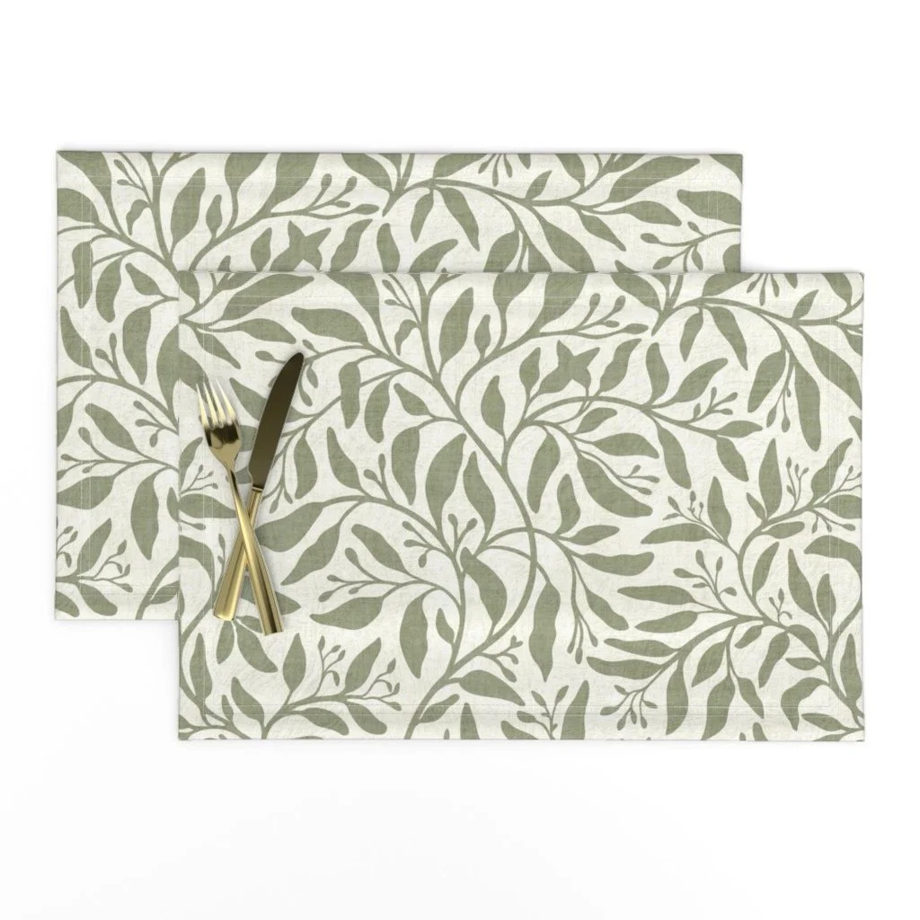 spoonflower-placemats-trailing-branch-green