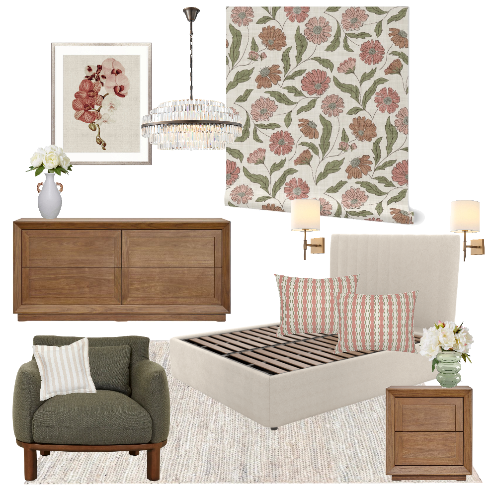 Soft floral wallpaper ideas for a cozy bedroom