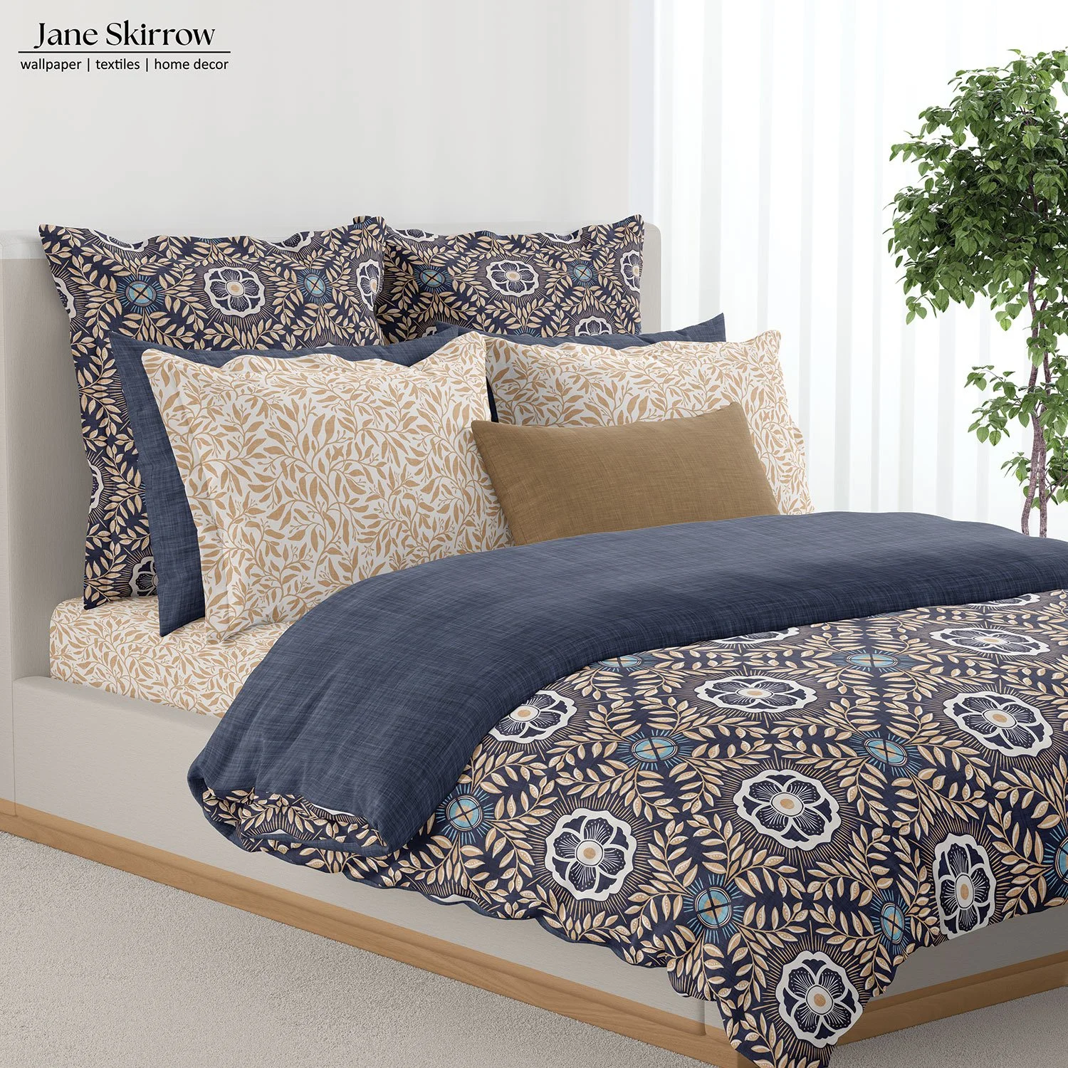Bed with Moroccan Tile Duvet Cover ID: 20191607. Click image to purchase.