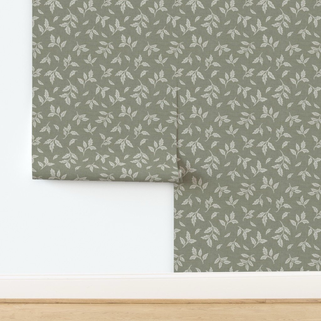 wallpaper-rolls-tossed-leaves-dark-sage-green