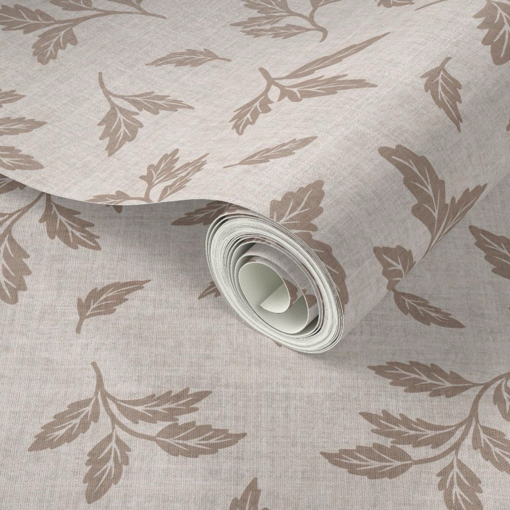 wallpaper-rolls-tossed-leaves-brown