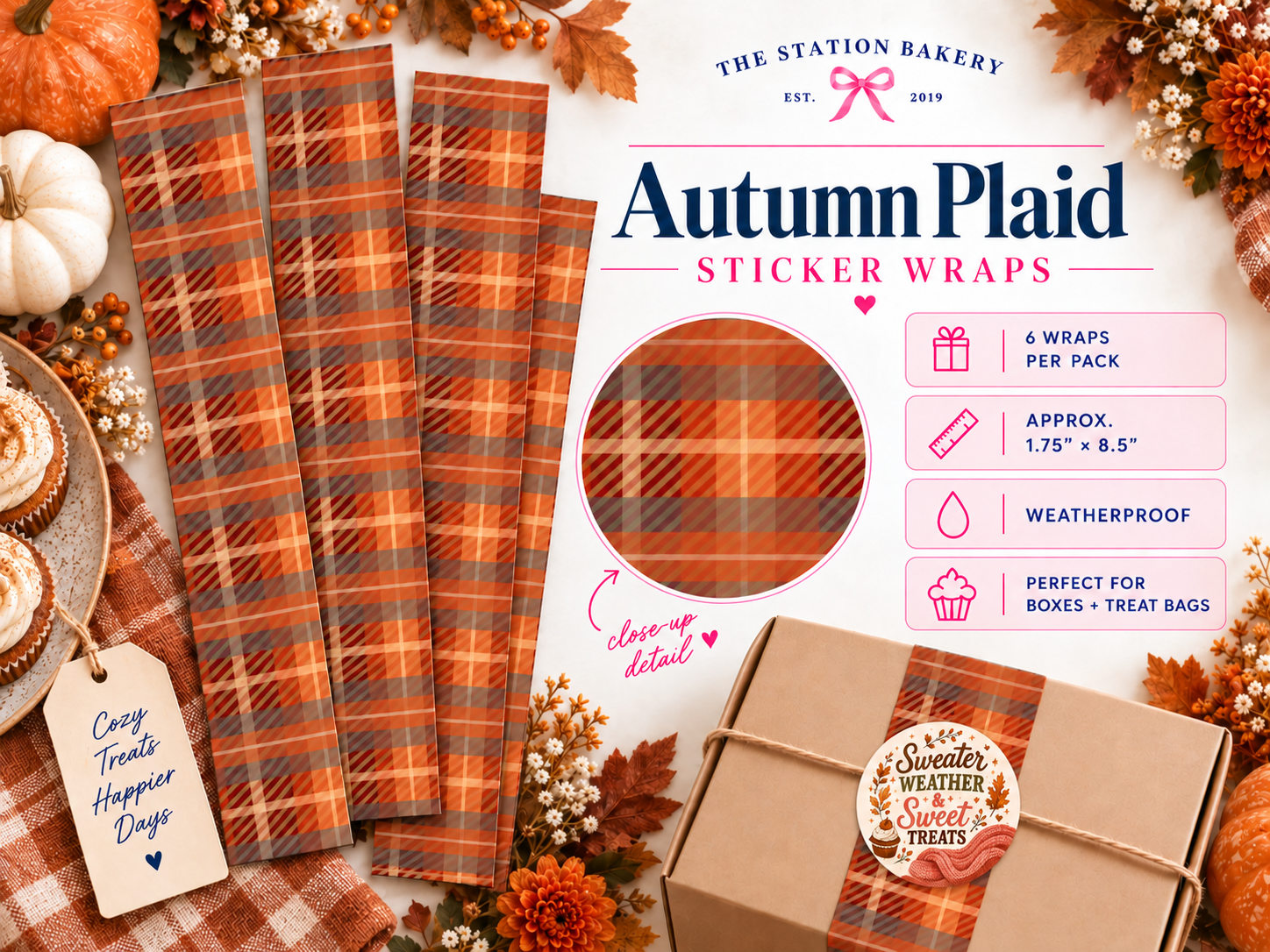 Autumn Plaid Sticker Wraps