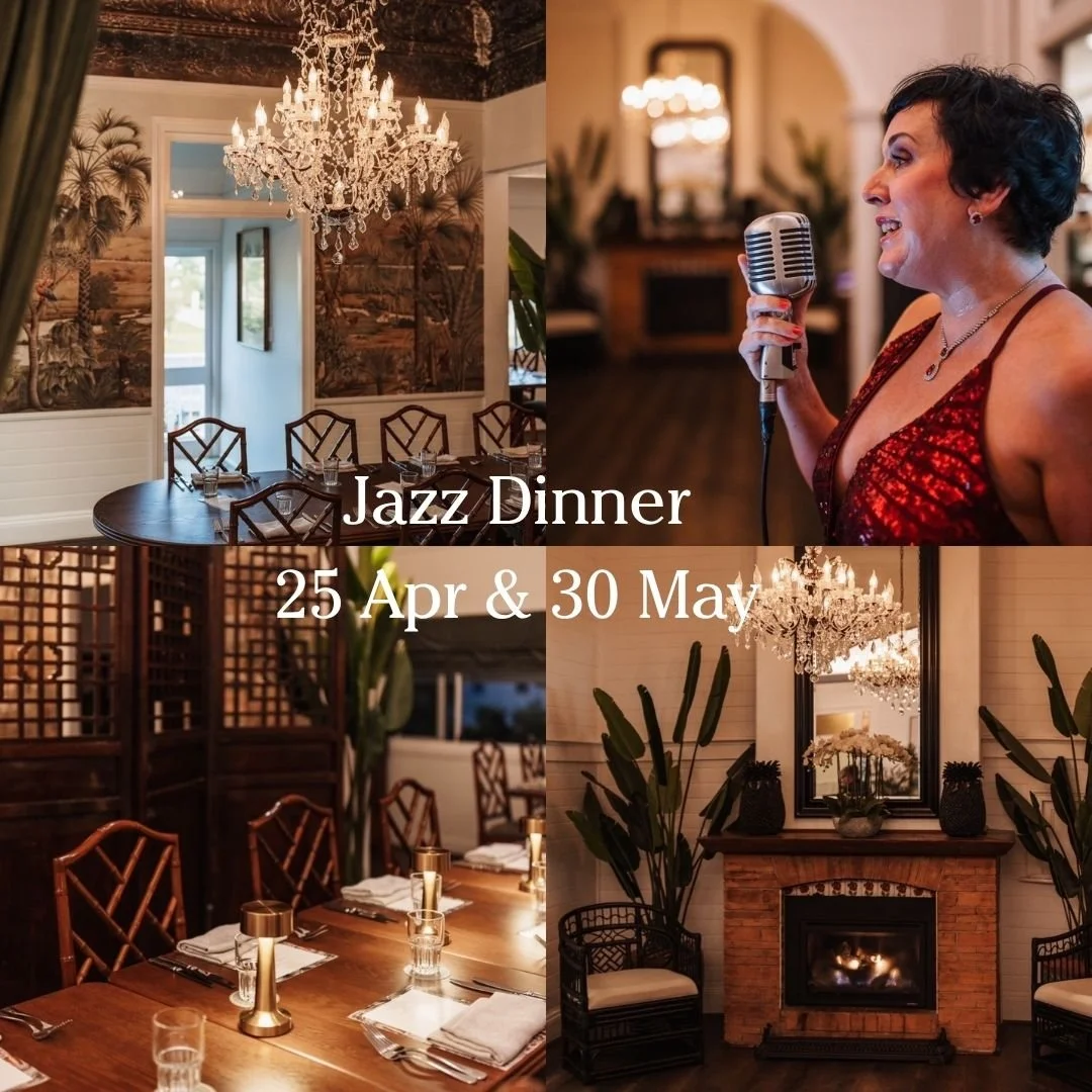 Escape the world and step into a gentler rhythm ✨

Join us for an elegant evening of timeless jazz classics performed by the captivating Caroline Agostini 🎶
Let melodies, candlelight and refined dining soothe the senses to a more graceful pace of li