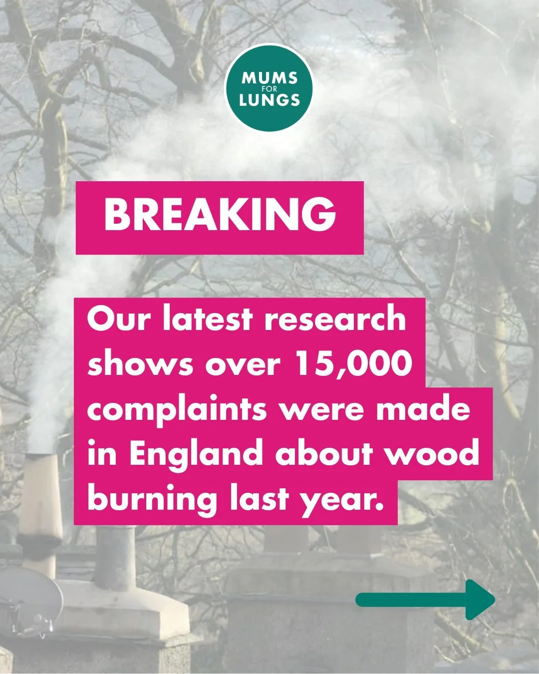 BREAKING: Our latest research shows over 15,000 complaints were made in England about wood burning last year.

That's a 65% increase in complaints in Smoke Control Areas across England since last year. Yet even after thousands of complaints, barely a