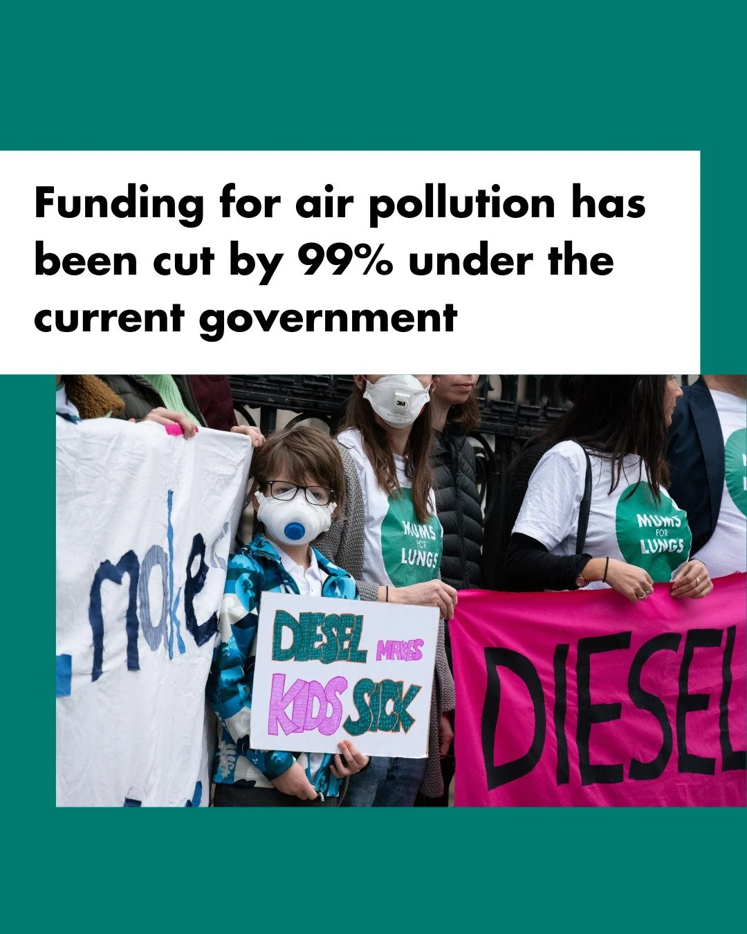 We've revealed that air quality budgets have been cut by 99%, to just &pound;1.5 million a year, from a high of &pound;225 million in 2020/21. This is despite nearly 11 million people living in areas with illegal levels of NO2 pollution.

Data receiv