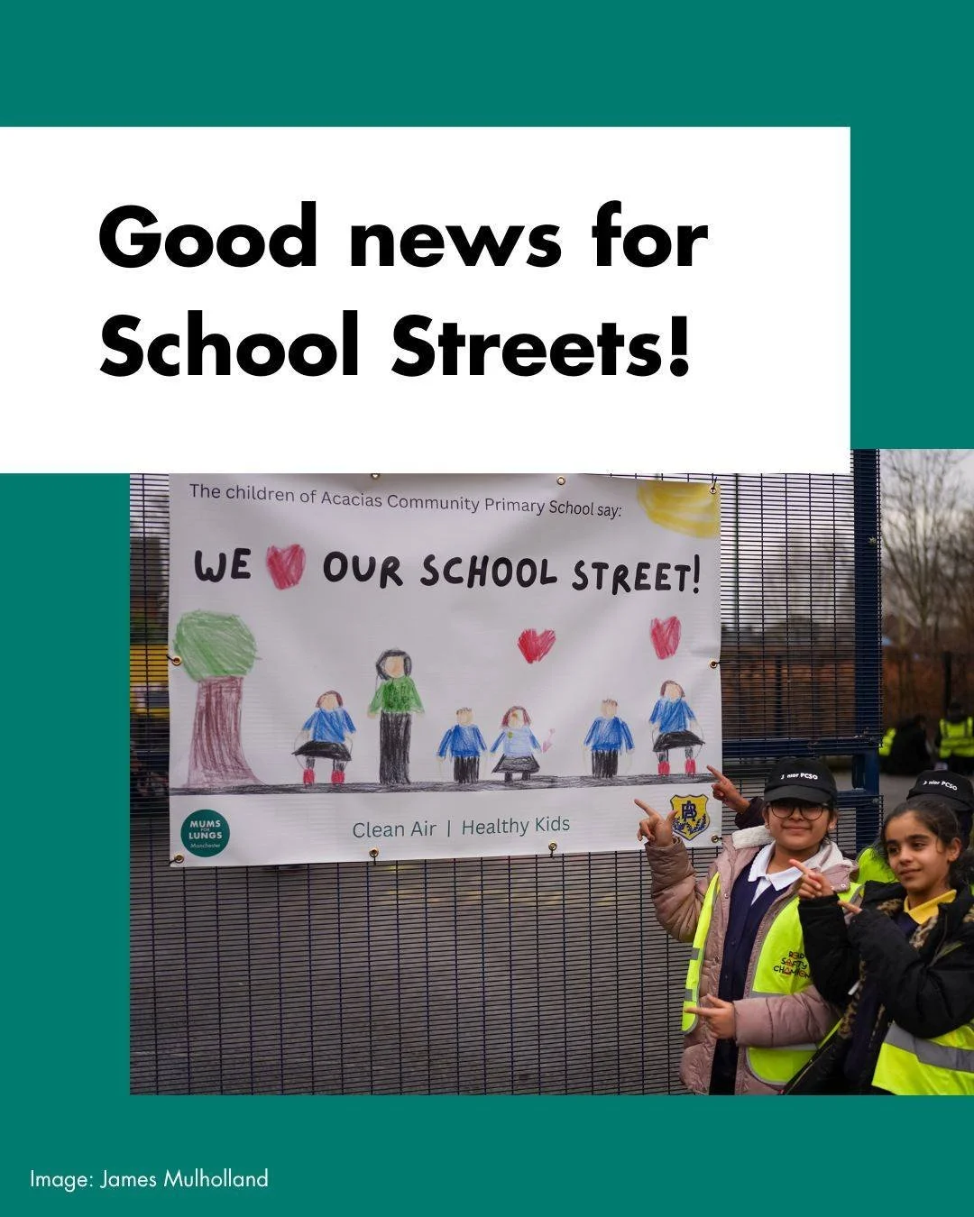 There's been good news for School Streets and active travel across the country. 

We have a strong presence in Birmingham and Manchester so we&rsquo;re very pleased to hear that both the West Midlands Combined Authority and Greater Manchester have be