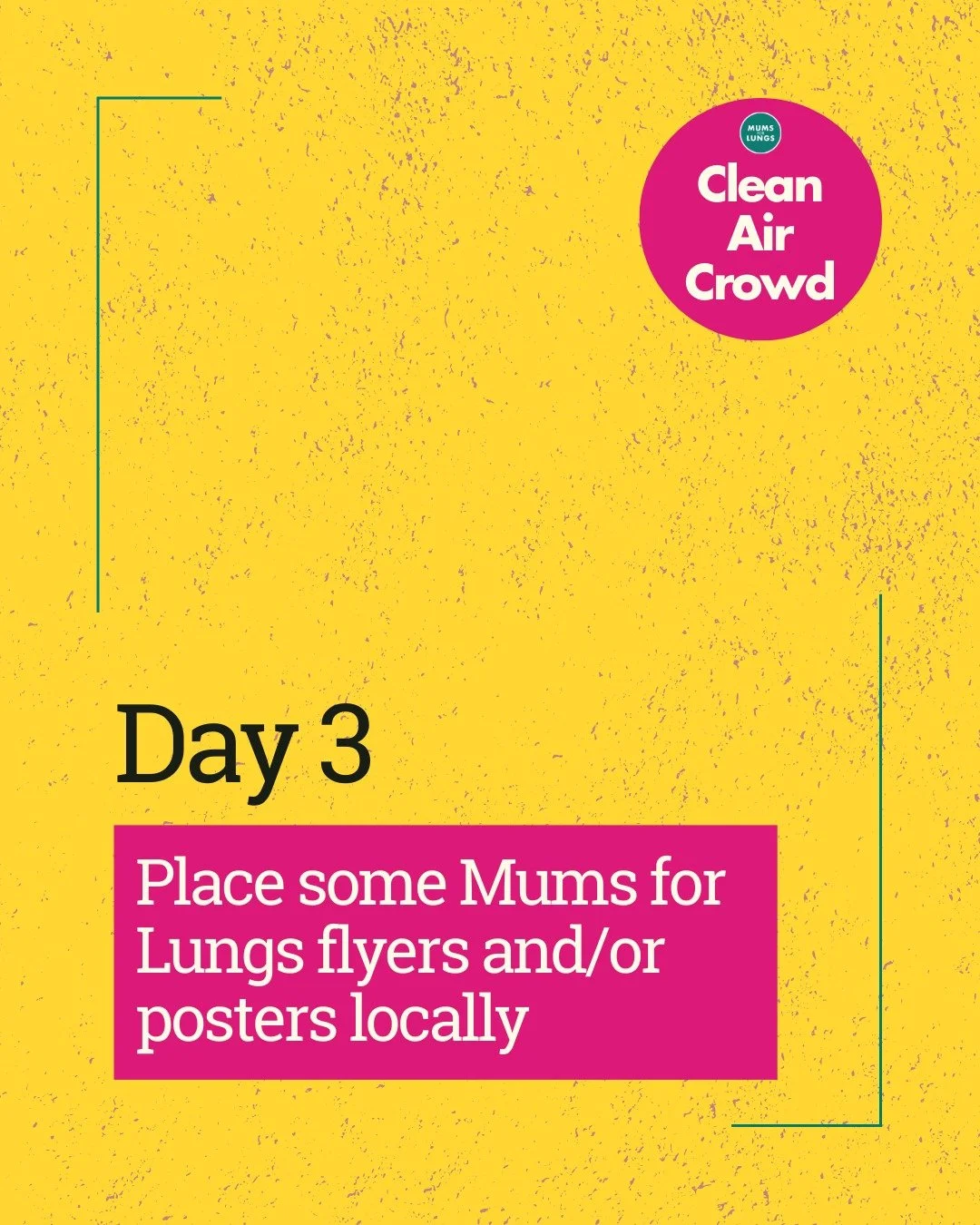 Day 3 of our Air Pollution Challenge. 

Today we&rsquo;re asking participants to put up some of our flyers or posters in their local area.

Over the years, we&rsquo;ve sent out thousands of flyers across the country - from general air pollution aware