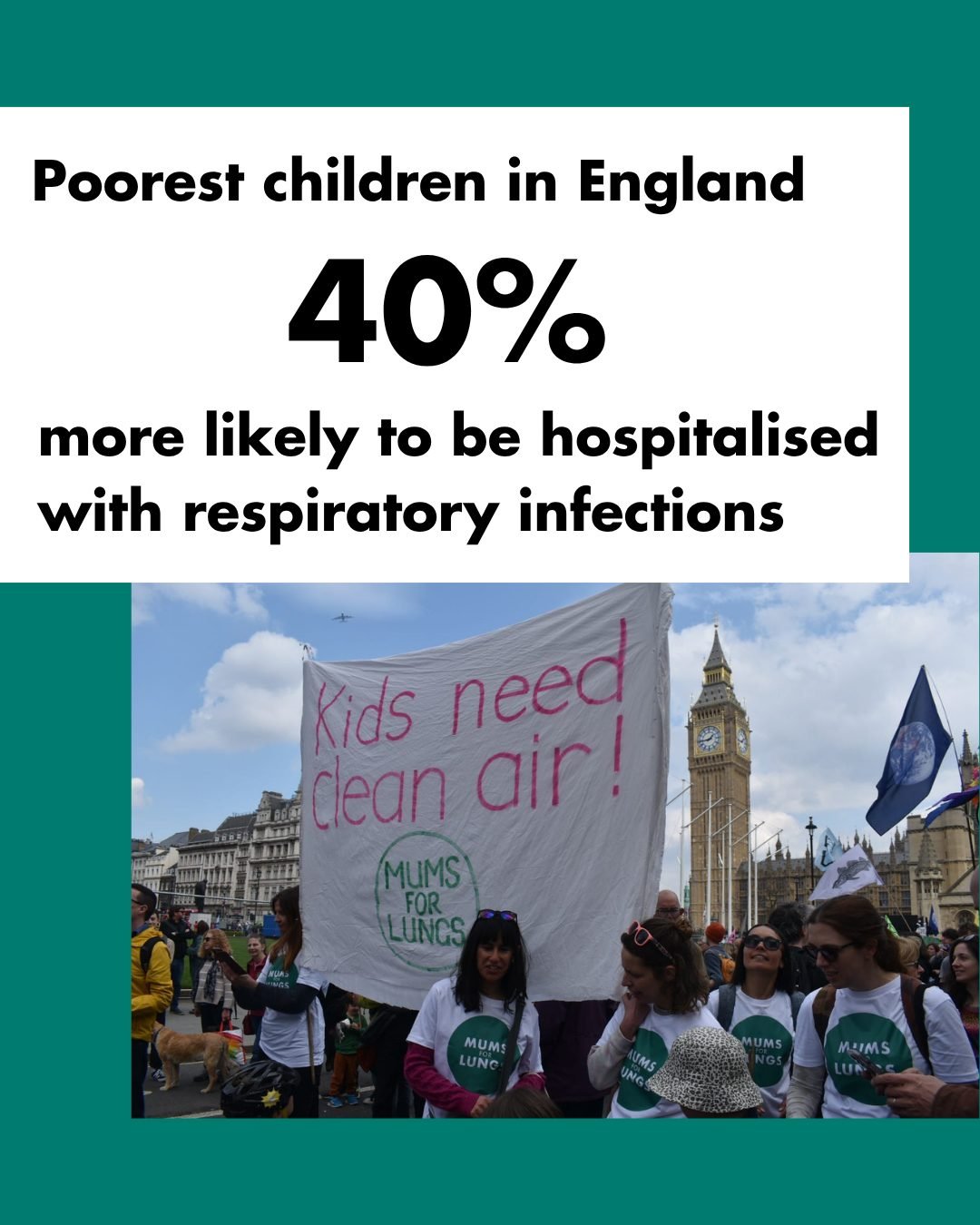New data out last week revealed that children in England's poorest areas are 40% more likely to end up in hospital with a lung infection than children in the wealthiest areas.

Air pollution is a significant part of why. And it means that where a chi