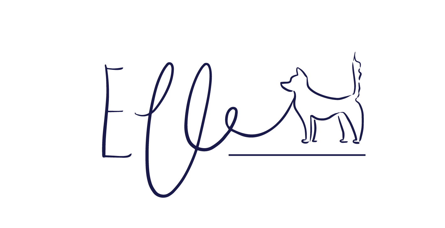 The Elle signature, with a cute dog logo.