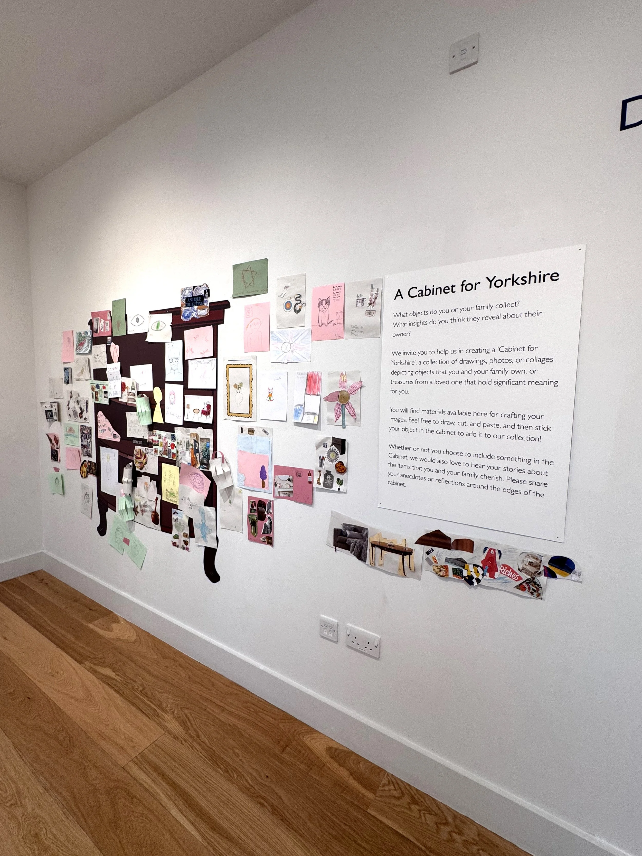 "A Cabinet for Yorkshire" where visitors could add drawings and collage from their own memories of collectibles owned by their families