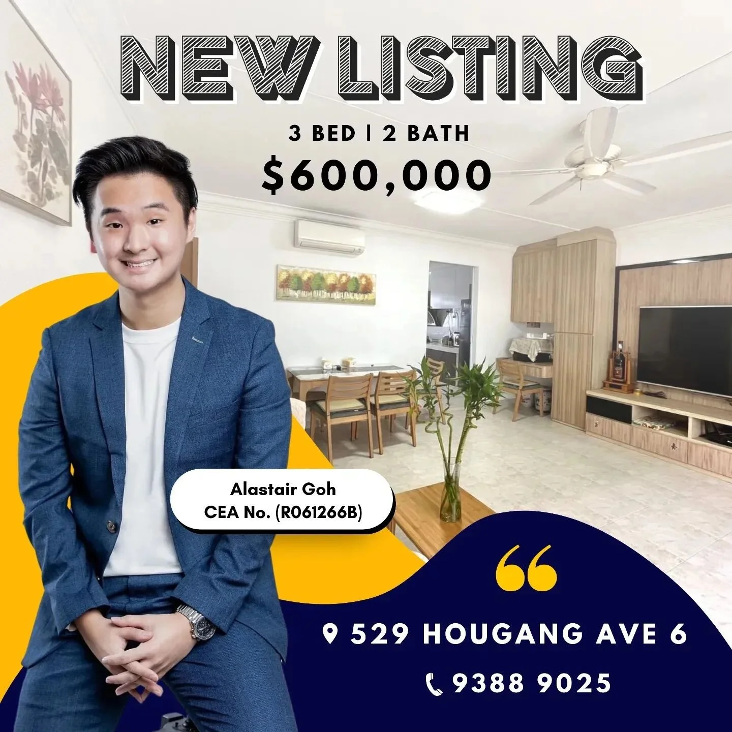 𝗦𝗽𝗮𝗰𝗶𝗼𝘂𝘀 &amp; 𝗥𝗮𝗿𝗲 𝟰𝗥𝗠 𝗛𝗗𝗕 𝗶𝗻 𝗛𝗼𝘂𝗴𝗮𝗻𝗴! | 𝟱𝟮𝟵 𝗛𝗼𝘂𝗴𝗮𝗻𝗴 𝗔𝘃𝗲 𝟲

𝘼𝙗𝙤𝙪𝙩 𝙩𝙝𝙚 𝙐𝙣𝙞𝙩: 
✔ 3 bedrooms + 2 toilets
✔ 1162 sqft
✔ Corner unit 
✔ Recess area
✔ High floor
✔ Renovated &amp; well-maintained
✔ Func