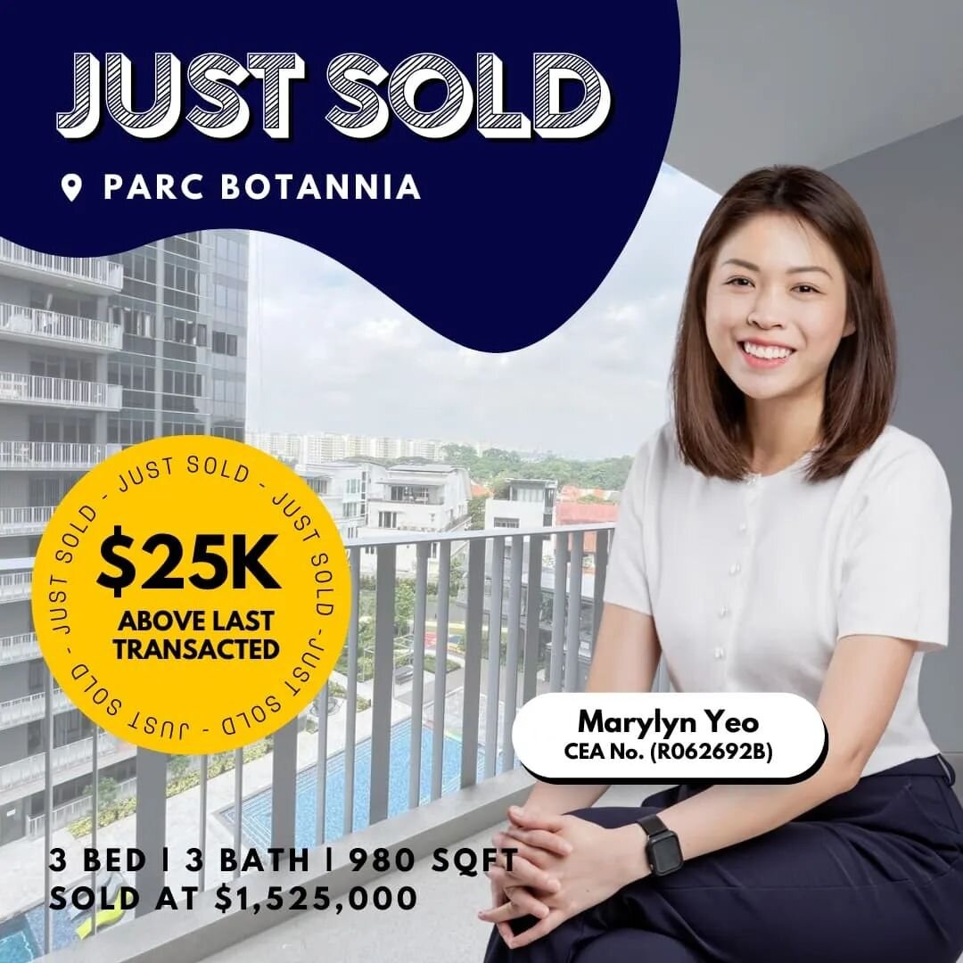 3 bedder condo (980sqft), Parc Botannia sold at $1,525,000, $25,000 above last transacted! 

We are thankful for the continuous trust and opportunity from our sellers! 
DM Us today if you would like to find out how our team did it and to engage our p