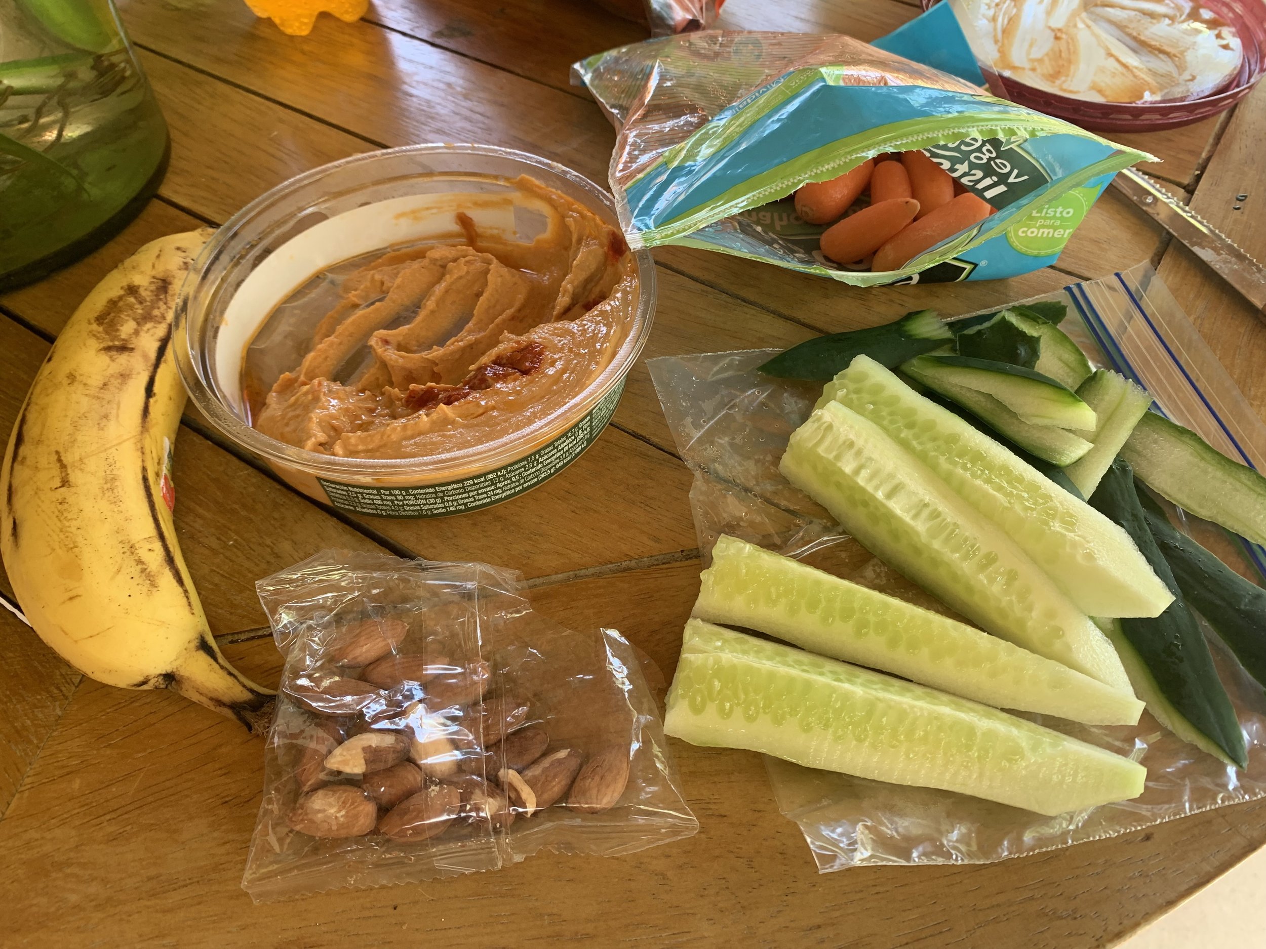 Bright lunch from a grocery store while on vacation in Mexico!
