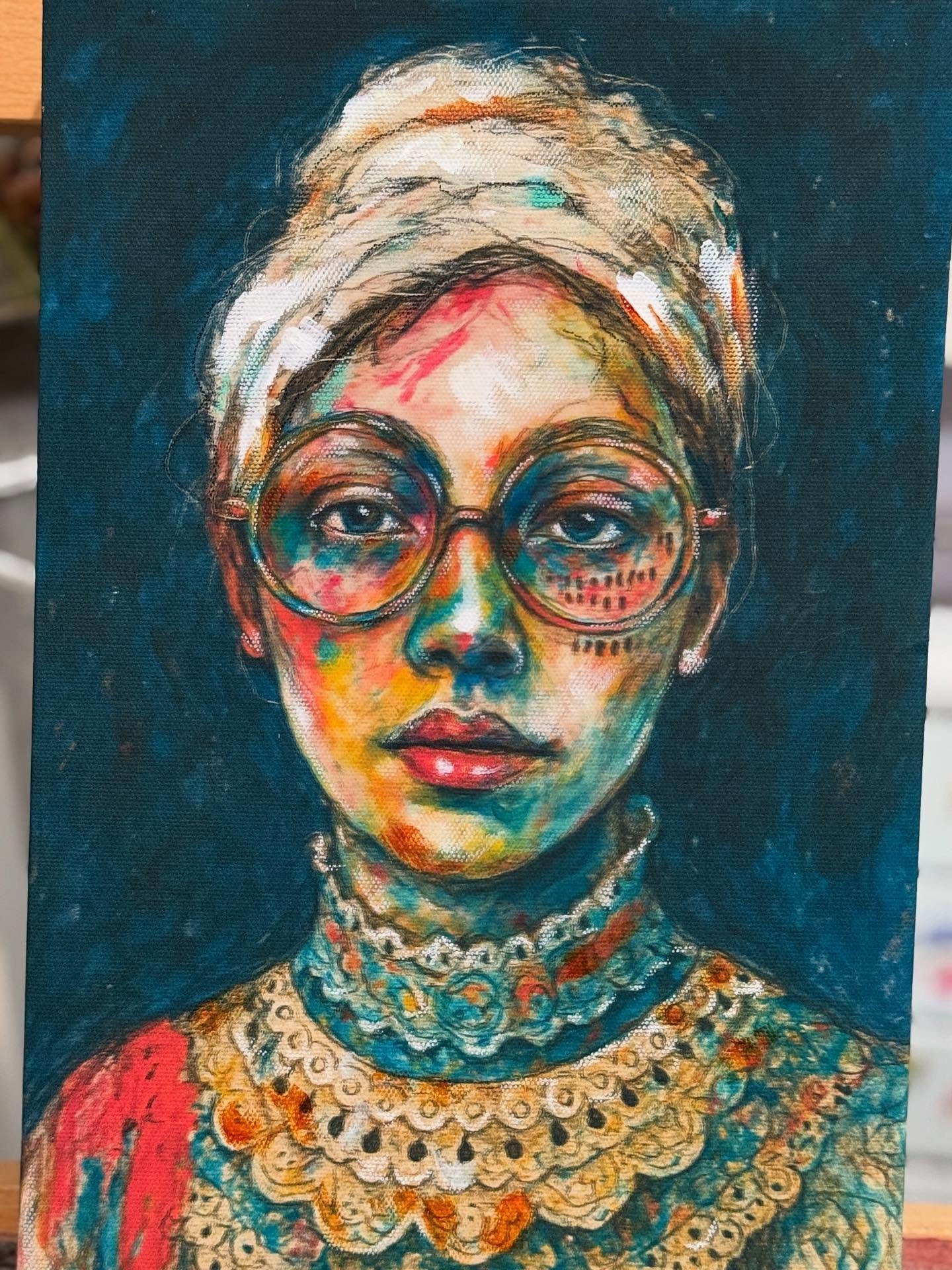 A painting done for a special person in my life. Final touches and then shipping her off to her new home. 

#art #acrylicpaintings #mixedmedia #creativeflow #makersgonnamake #makeallthethings #multimediapainting