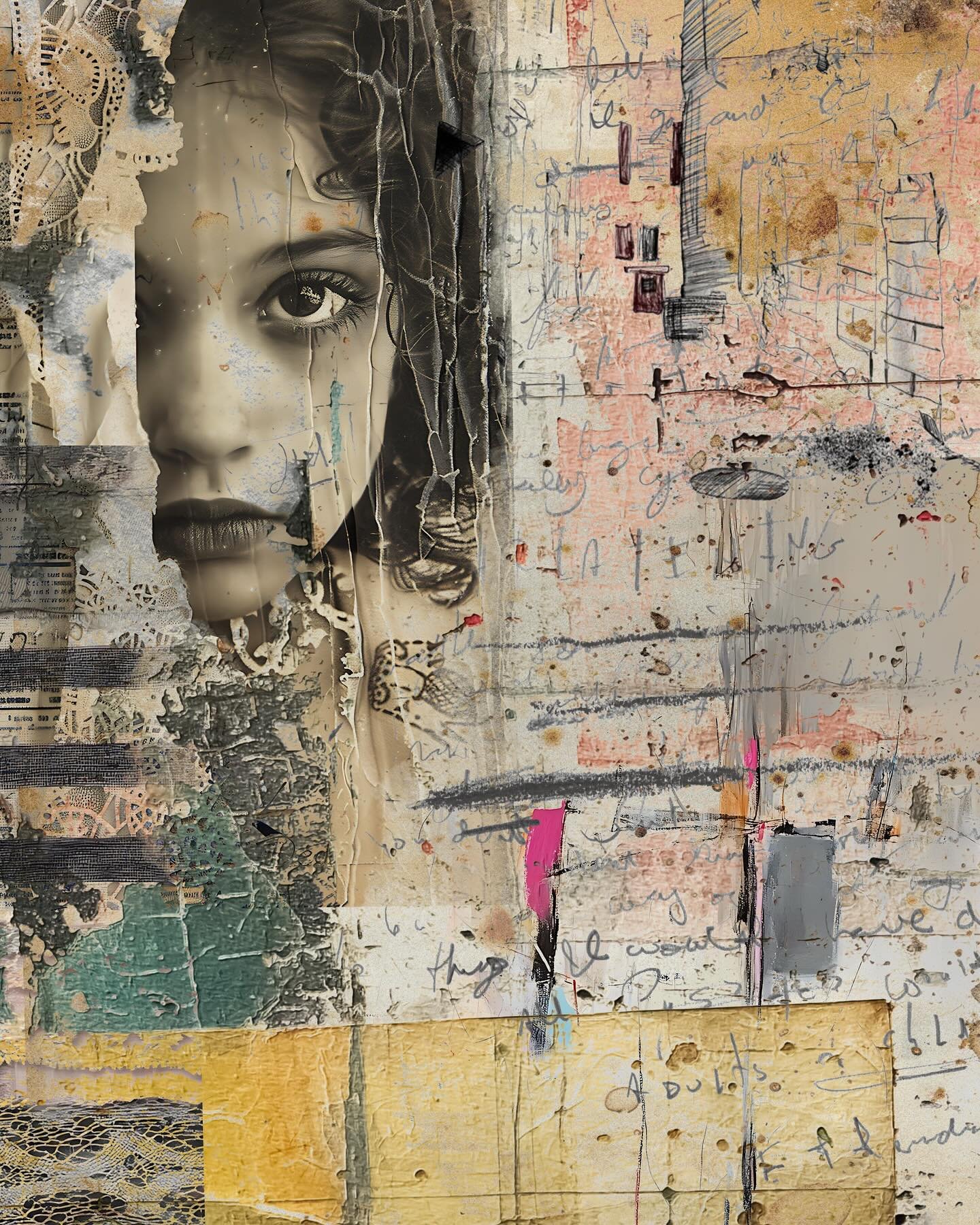 As the days are shorter and my work has been overflowing. I take small moments to appreciate making. 

Today that making is with my iPad and my digital collage elements from @cherylfrancisart &amp; @arthousewhimsy along with some scratching and sketc