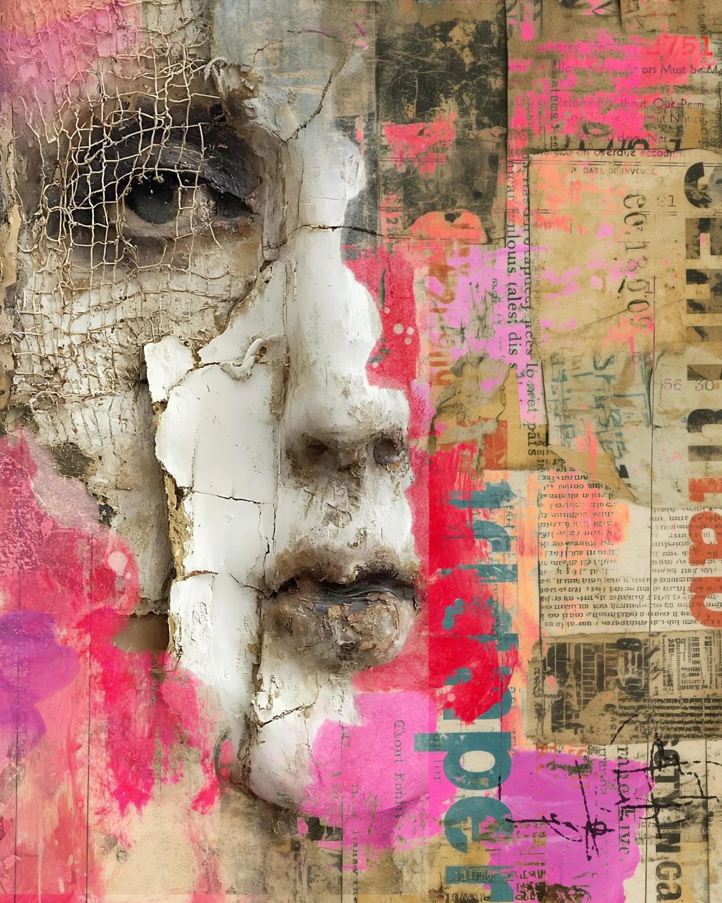 Happy Friday!! A little color on mixed with grunge always makes my soul happy 💗💗💗

Today&rsquo;s work is digital and features @arthousewhimsy @cherylfrancisart images. 

I will be sharing how to create powerful soul healing portraits @sacredmakers