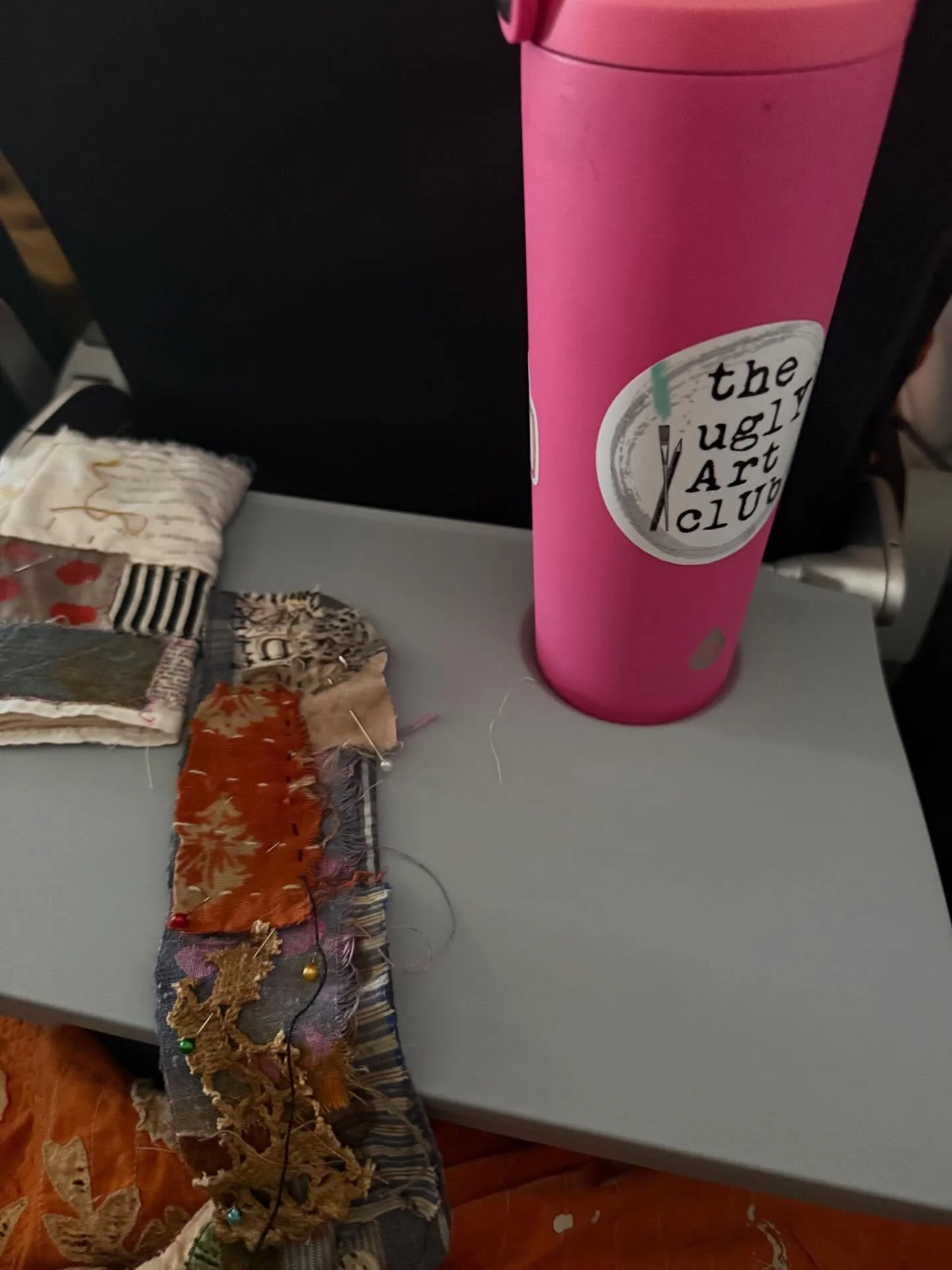 Another day. Another plane ride. Slow stitching to pass the time. 

Are you a window or aisle seat person? 

#slowstitching #artist #creativelife #textileart #stitchbystitch