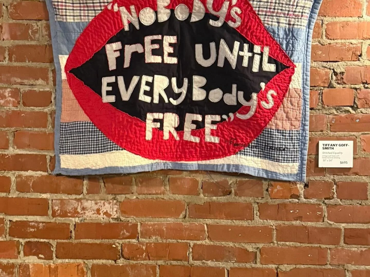 I have been on a weekend road trip to Paducah, KY. To see our work for Revolutionary Stitches hanging at The Freight House. 14 artist 34 pieces and I am so honored I was among them. Thank you to the ladies who put this together. 

#stitchingrevolutio