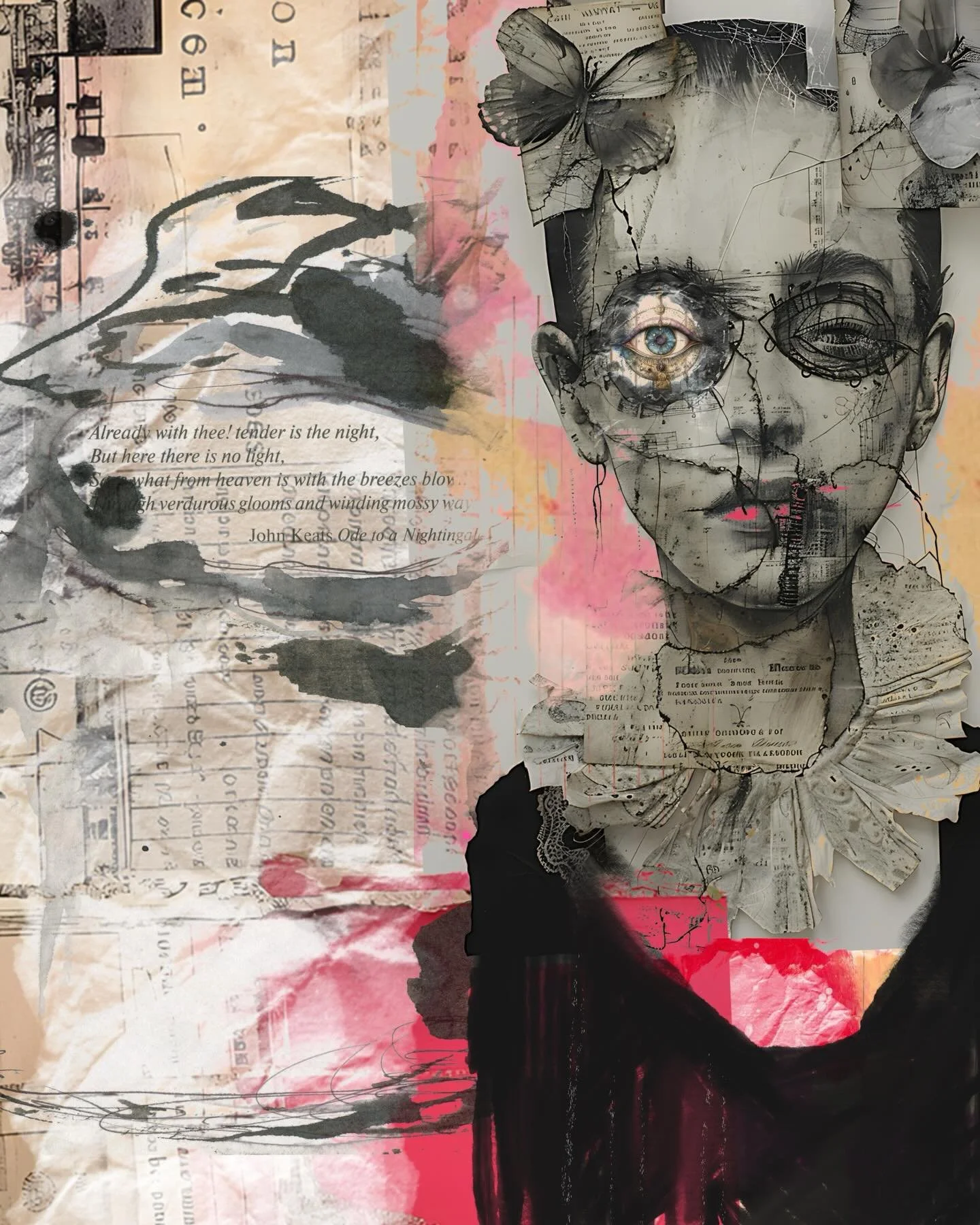 Layers of #digitalcollage on my iPad. 

Using @cherylfrancisart and @arthousewhimsy to create this creepy #digitalart 

#ipadart #procreateart