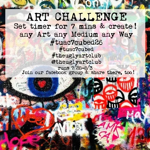 Get ready to get messy and show up for YOURSELF! 🎨✨ The 7&sup3; Challenge by The Ugly Art Club officially kicks off on July 28th!
Here&rsquo;s the breakdown:
🗓️ 7 Days of prompts
⏱️ 7 Minutes each day
☀️ In the 7th Month (July)
Set your timer for 4