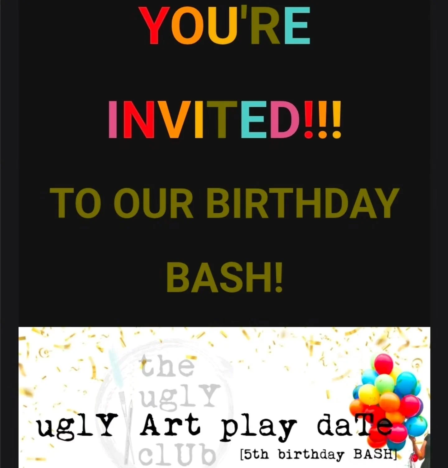 Listen up FOLKS! @theuglyartclub has turned FIVE! five amazing years of making ugly art with you all... the founders (@southerngals_designs, @alteredstatesstudio &amp; @deedeecatron) want to celebrate by going LIVE this weekend &amp; hosting some art