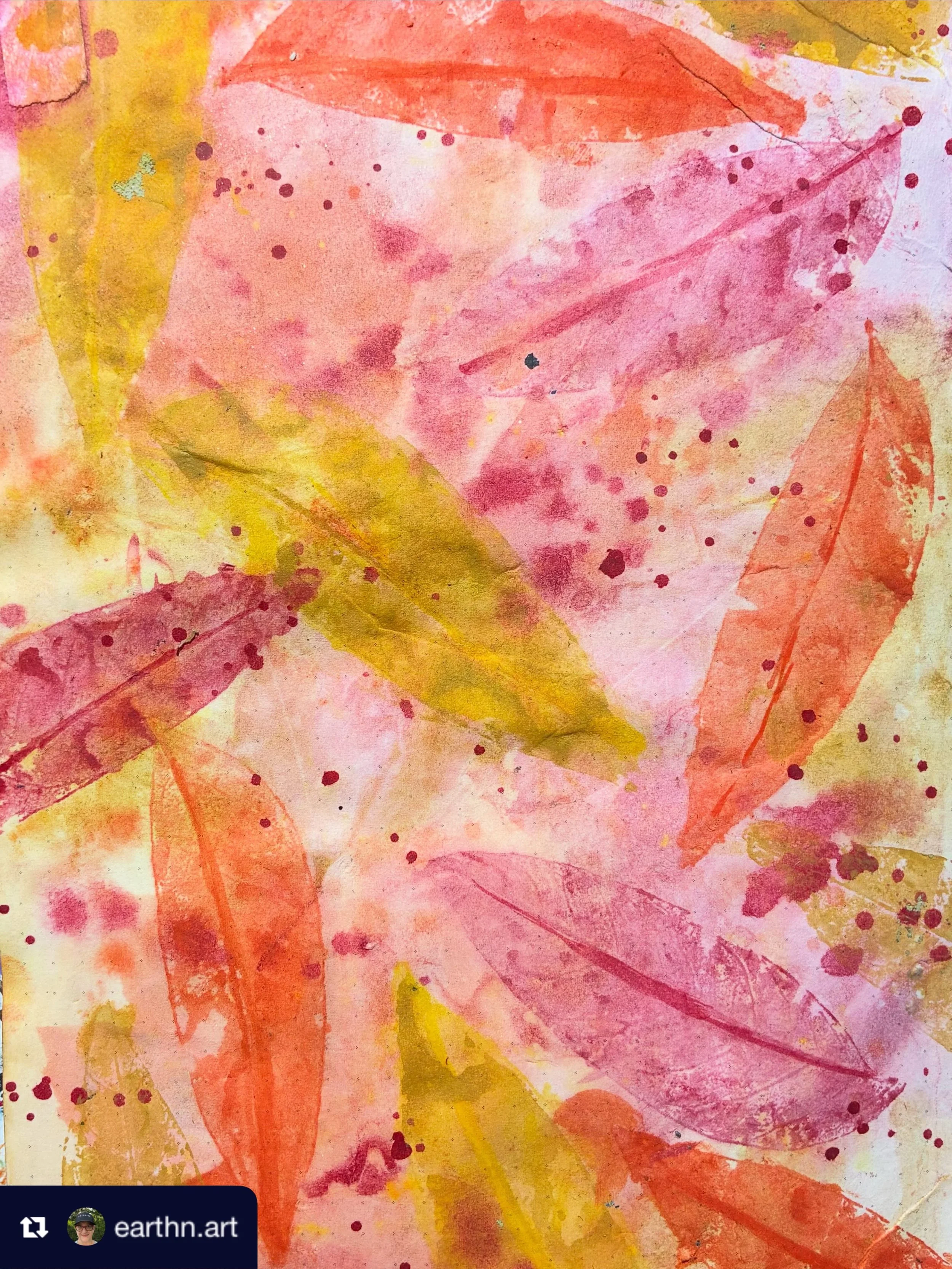 We love how @earthn.art took our guest artist @christinekarpiak lesson and ran with it. Stunning results!! 

How are you coming on the last week of harvest? 

#artjournal #journaling #creativeplay #mixedmedia