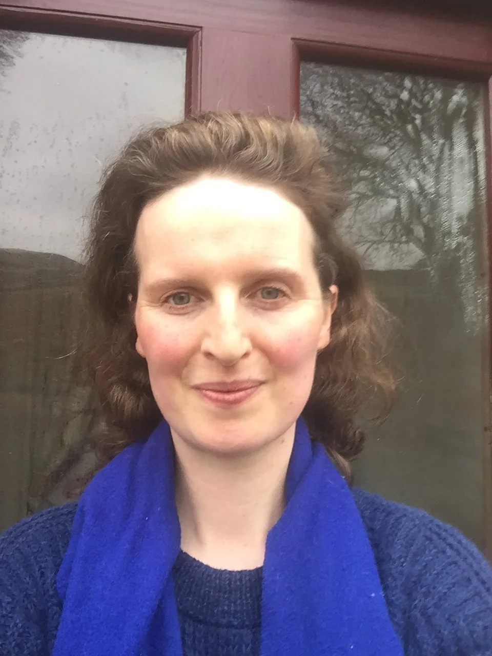 Front door,  reflection, me